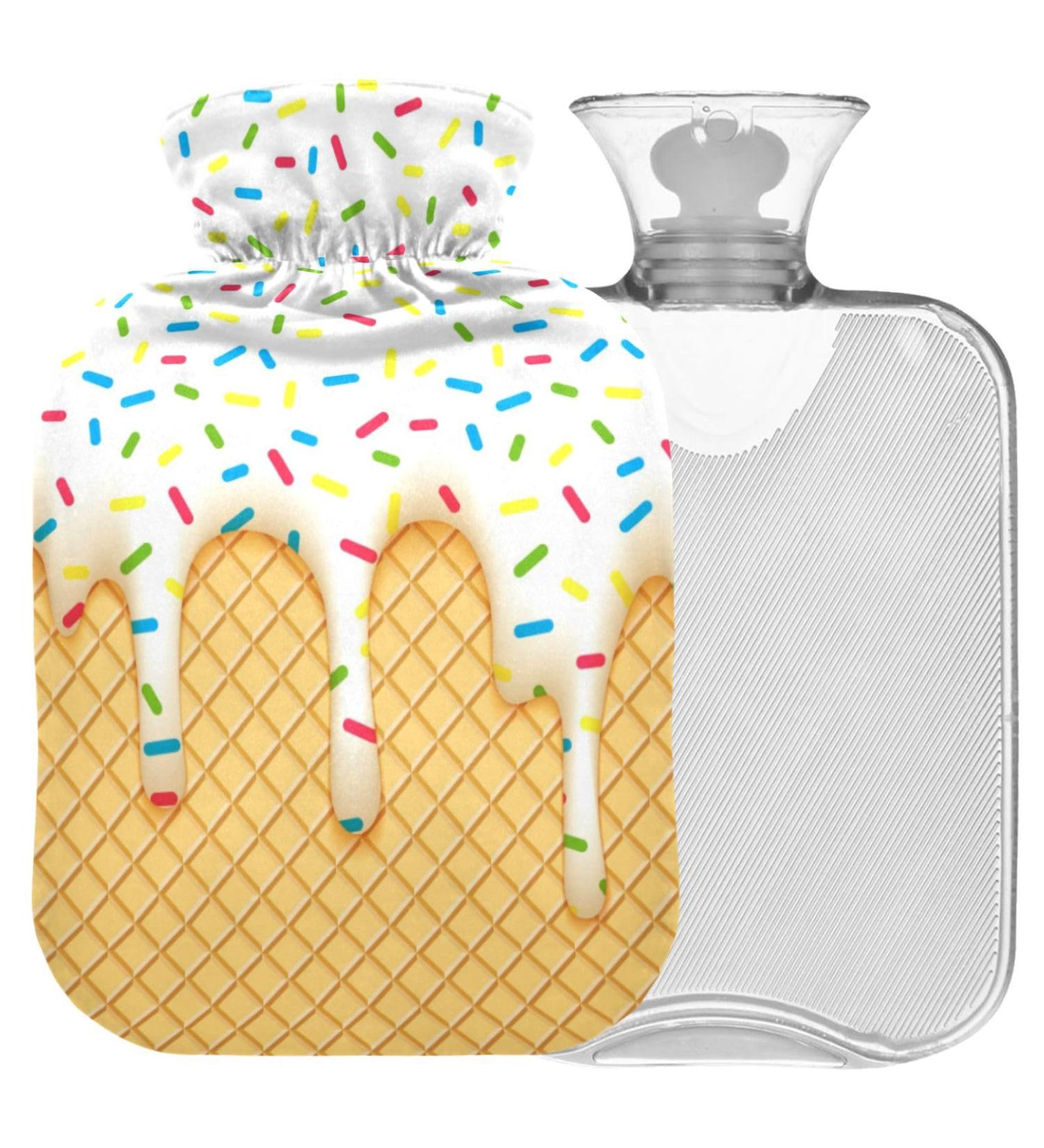 Naanle Ice Cream Heat Bottle - 2L Transparent Warm Water Bottle for Pain Relief & Hot/Cold Therapy | Bed Hand & Feet Warmer - Buy Online on GoSupps.com