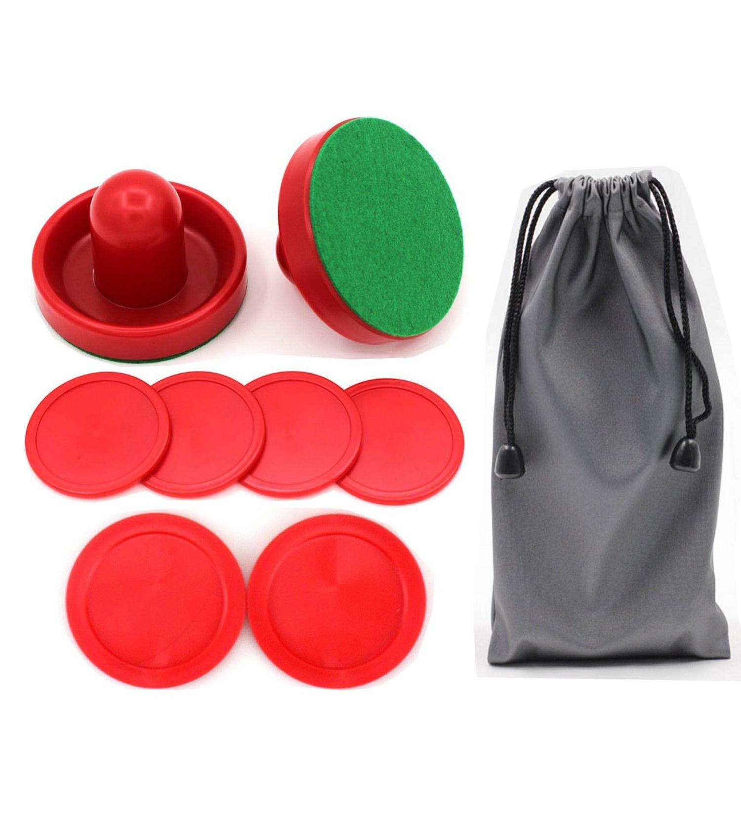 Qtimal Home Air Hockey Paddles and Pucks Set - 2 Striker, 6 Puck Pack - Kids and Adult Sizes - Goal Handles Replacement Accessories - Buy Online on GoSupps.com