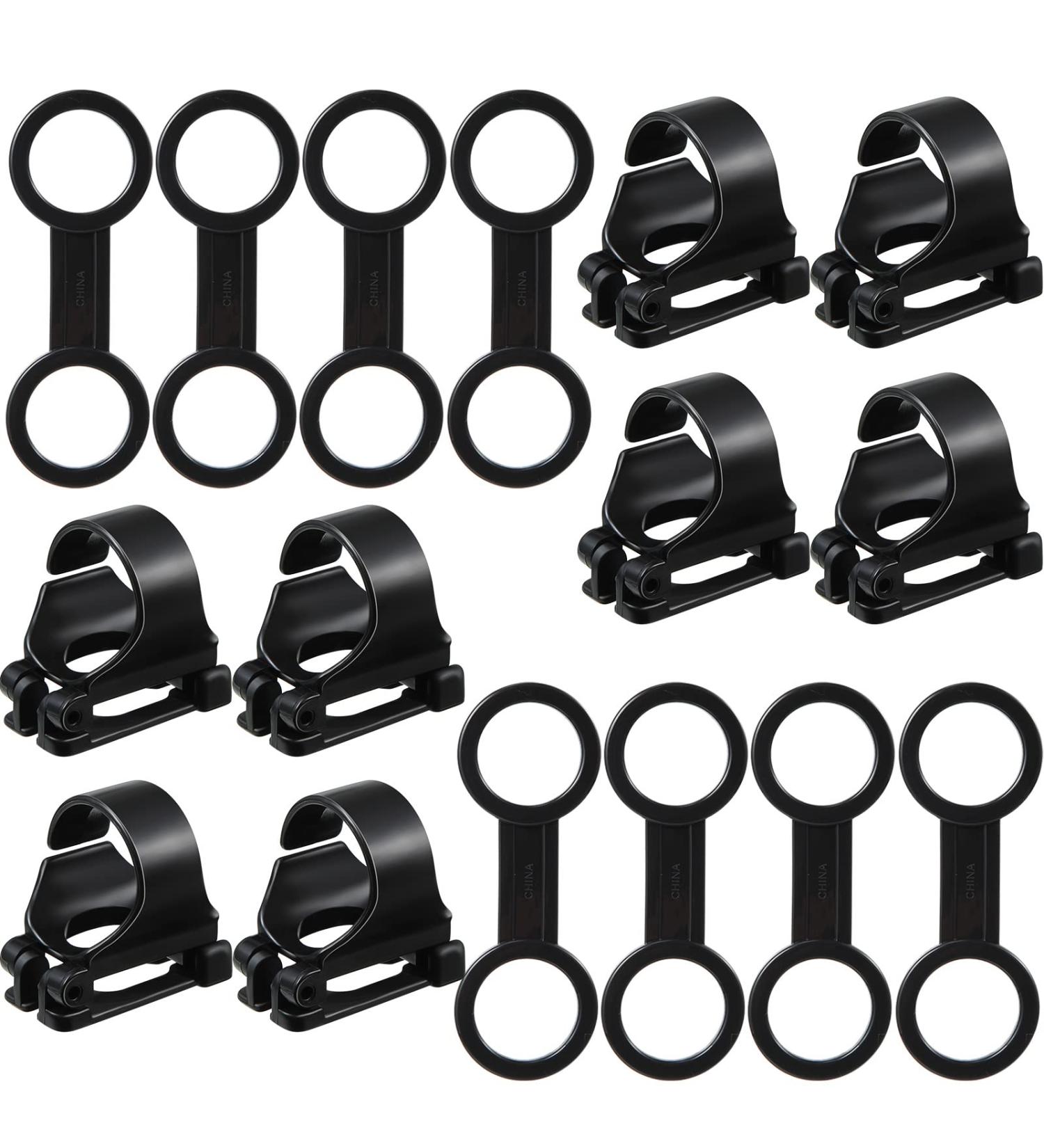 Dive Snorkel Clip Set - 16 Pcs Universal Plastic Silicone Keeper for Snorkel Mask - Black Attachment Gear Spare Part for Snorkeling and Diving - Buy Online on GoSupps.com
