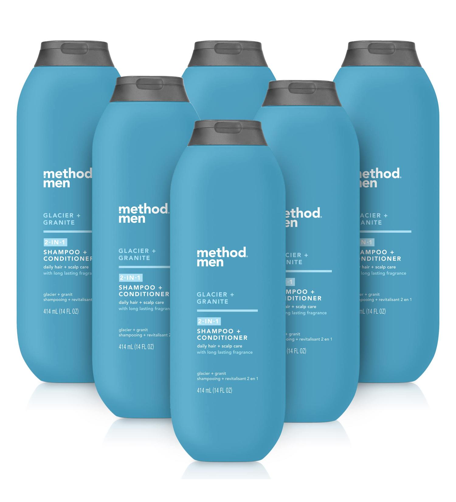 Method Men 2-in-1 Shampoo & Conditioner - Glacier + Granite - 14oz Pack of 6 | International Shipping Available - Buy Online on GoSupps.com
