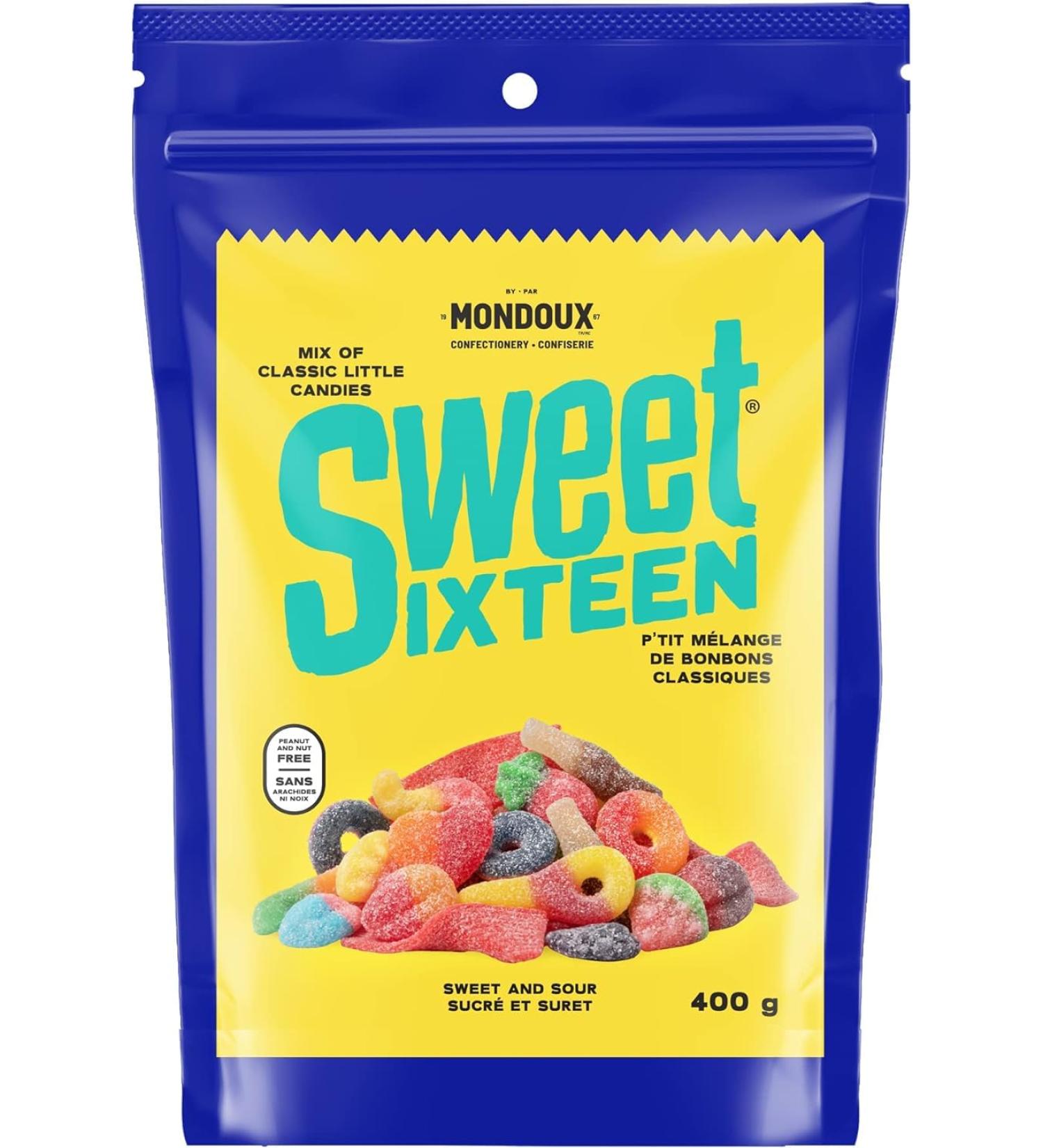 Sweet Sixteen Sweet and Sour Candy Classic Mix of Sour-Coated Gummies 400g per Pack Peanut & Nut-Free Candies Soft Chewy and Always Fresh 400 g - (Pack of 1) - Buy Online on GoSupps.com