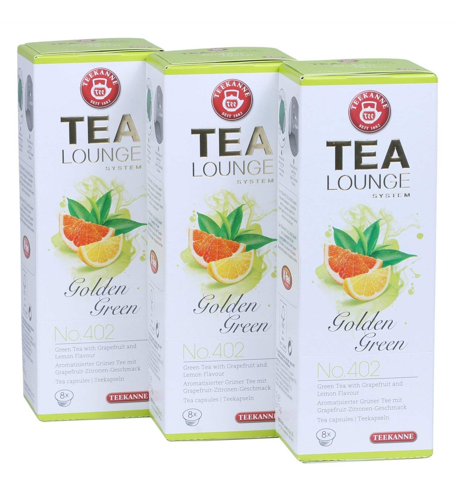  Tealounge Tealounge 402 Teapot with 3 x 8 capsules Gold Green - Buy Online on GoSupps.com