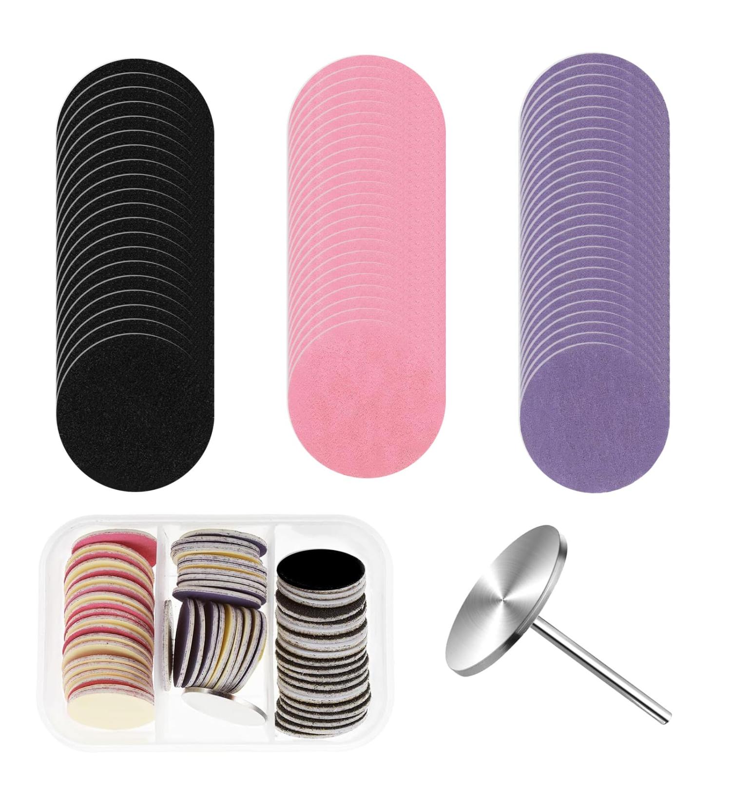 Sanding Paper Discs(#80#150#240 Grits) and Metal Nail Drill Bit Foot Files Feet Grinder Sandpaper Sanding Disc Sanding Paper Discs for Dead Skin Callus Cuticle Remover Manicure Pedicure - Buy Online on GoSupps.com