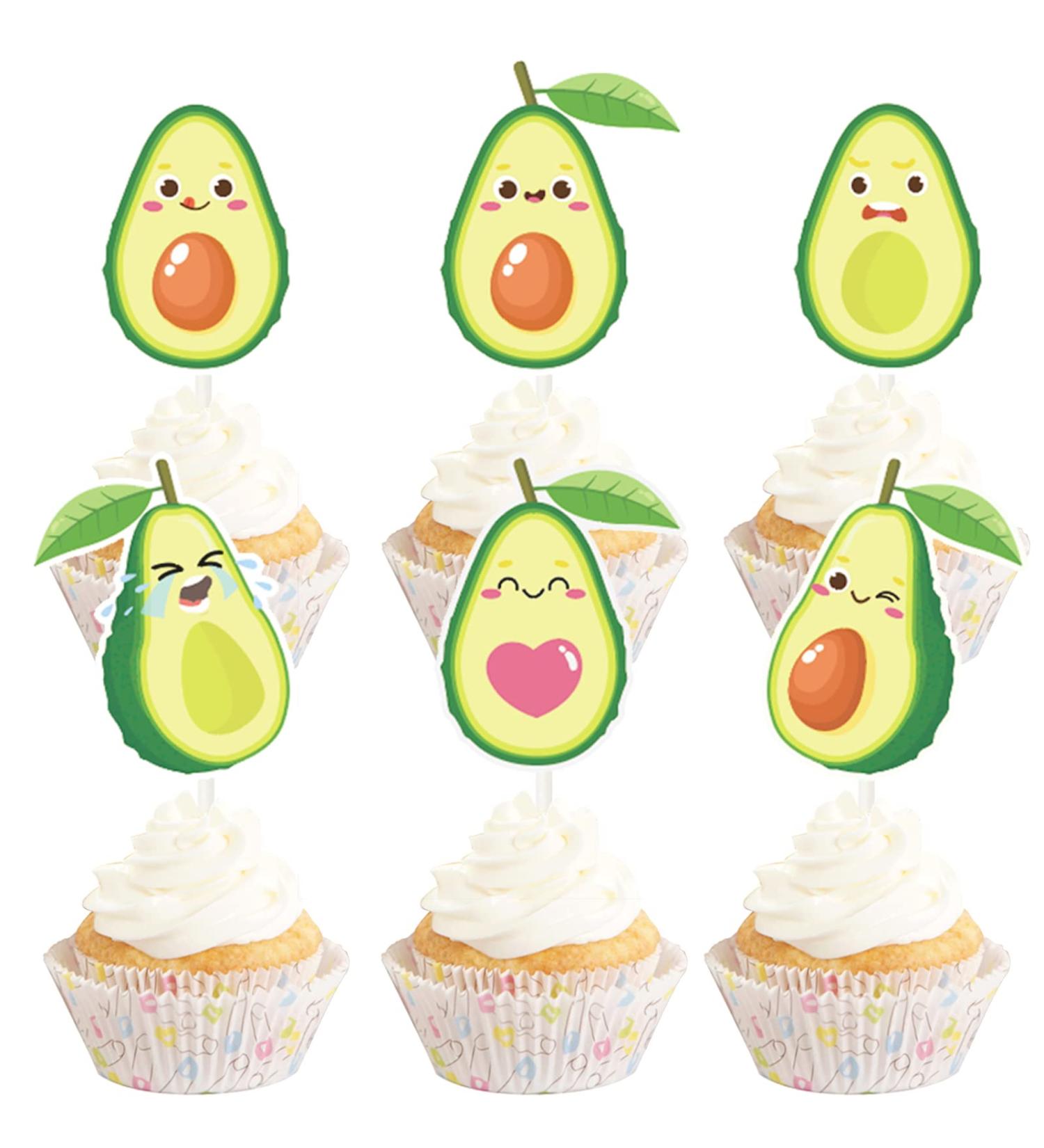 Mulukaya 21Pcs Let's Avocado Cupcake Toppers Fruit Treat Cake Picks for Avocado Themed Wedding Birthday Party Decorations - Buy Online on GoSupps.com