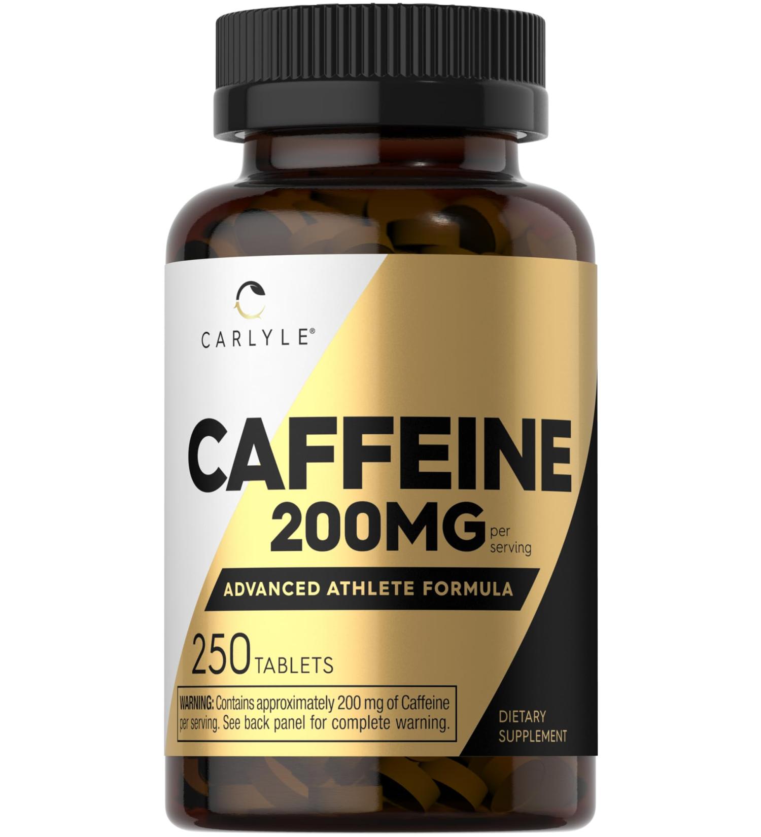Carlyle Caffeine Pills 200mg - 250 Tablets | Advanced Athlete Formula | Vegetarian Non-GMO & Gluten Free Supplement - Buy Online Internationally - Buy Online on GoSupps.com