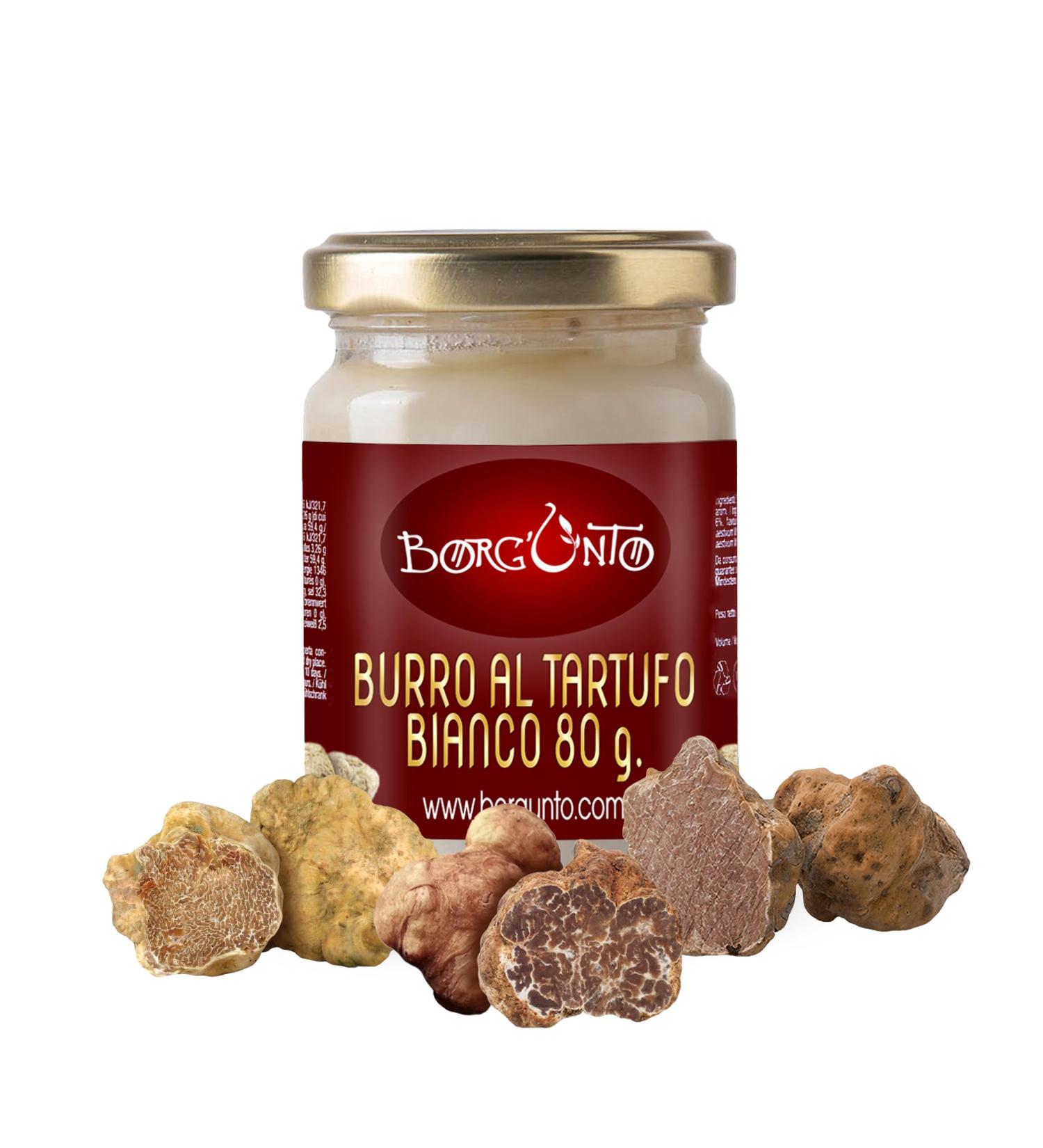 Borgunto Weisser Truffle Butter 3x80g - Gluten-Free Preservative-Free Real Marzuolo & White Truffle - Premium International Shipping - Buy Online on GoSupps.com