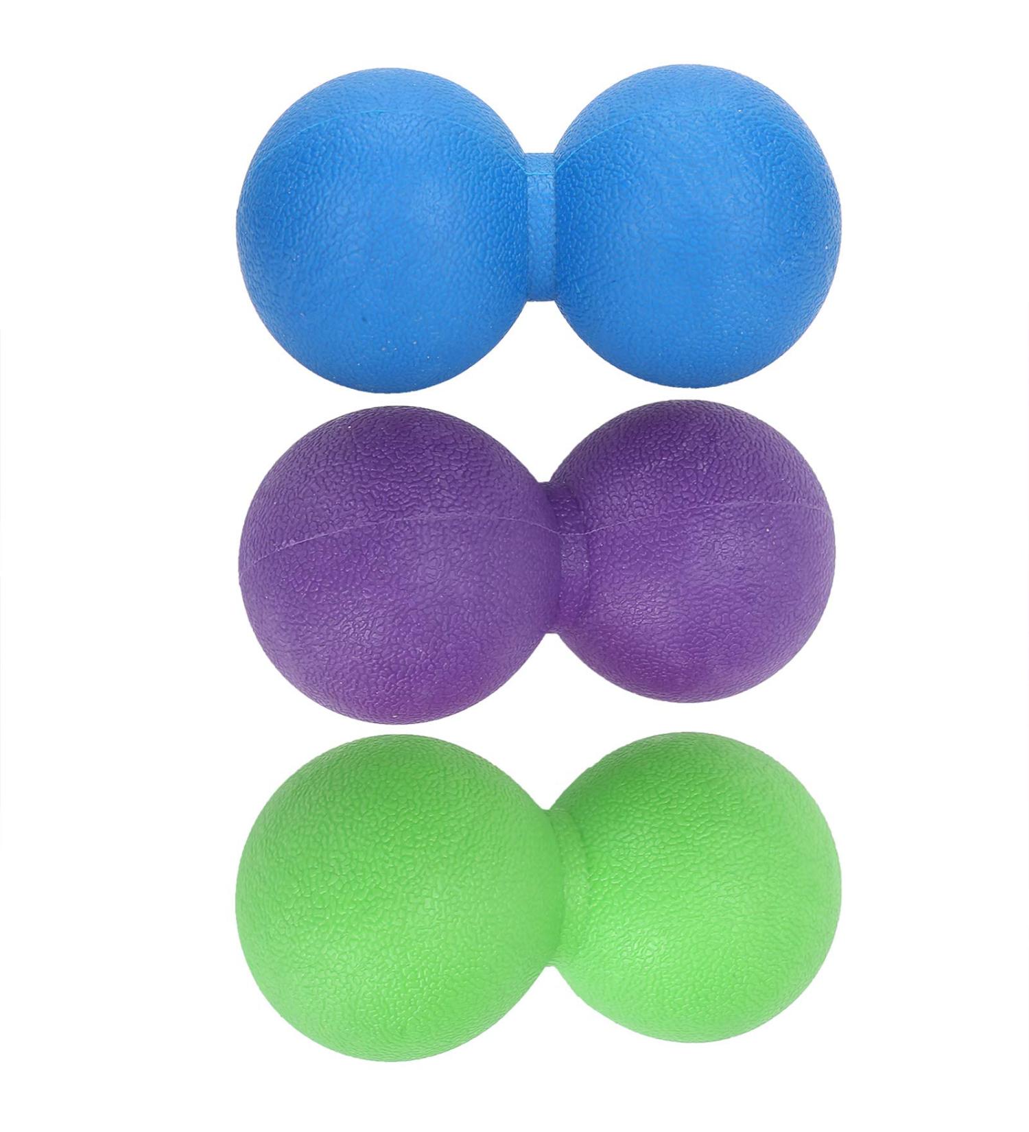 Verdant Touch Peanut Massage Ball - Silicone Yoga Training Tool for Muscle Relaxation | Fitness Equipment in Purple Green & Blue - Buy Online on GoSupps.com