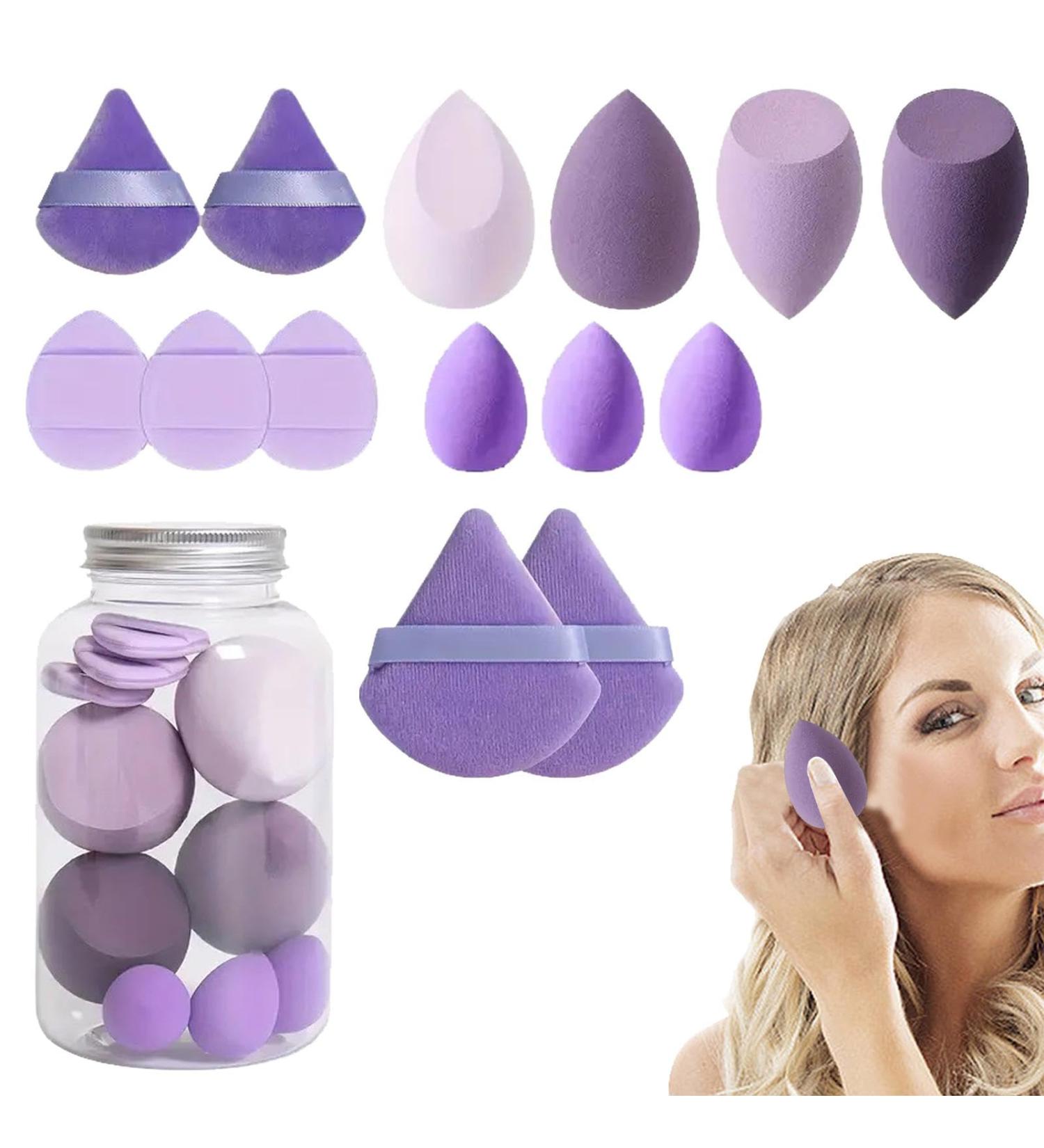 Beauty Sponge Blender | Makeup Puff Sponge Set | Portable Concealer Sponge Facial Makeup Tools for Blending Foundation Cream Purple - Buy Online on GoSupps.com