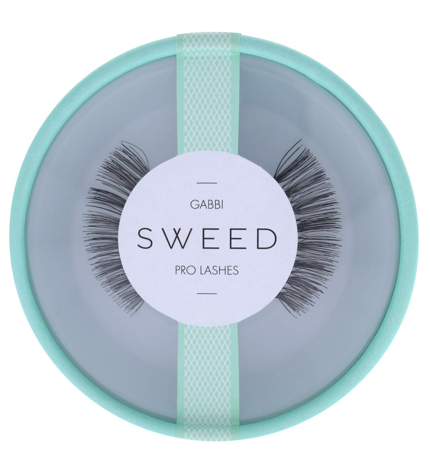 Sweed Professional False Lashes in Black Style Gabbi Hollywood Volume with Graduated Weightless Length Flexible Clear Band Up to 10 Wears