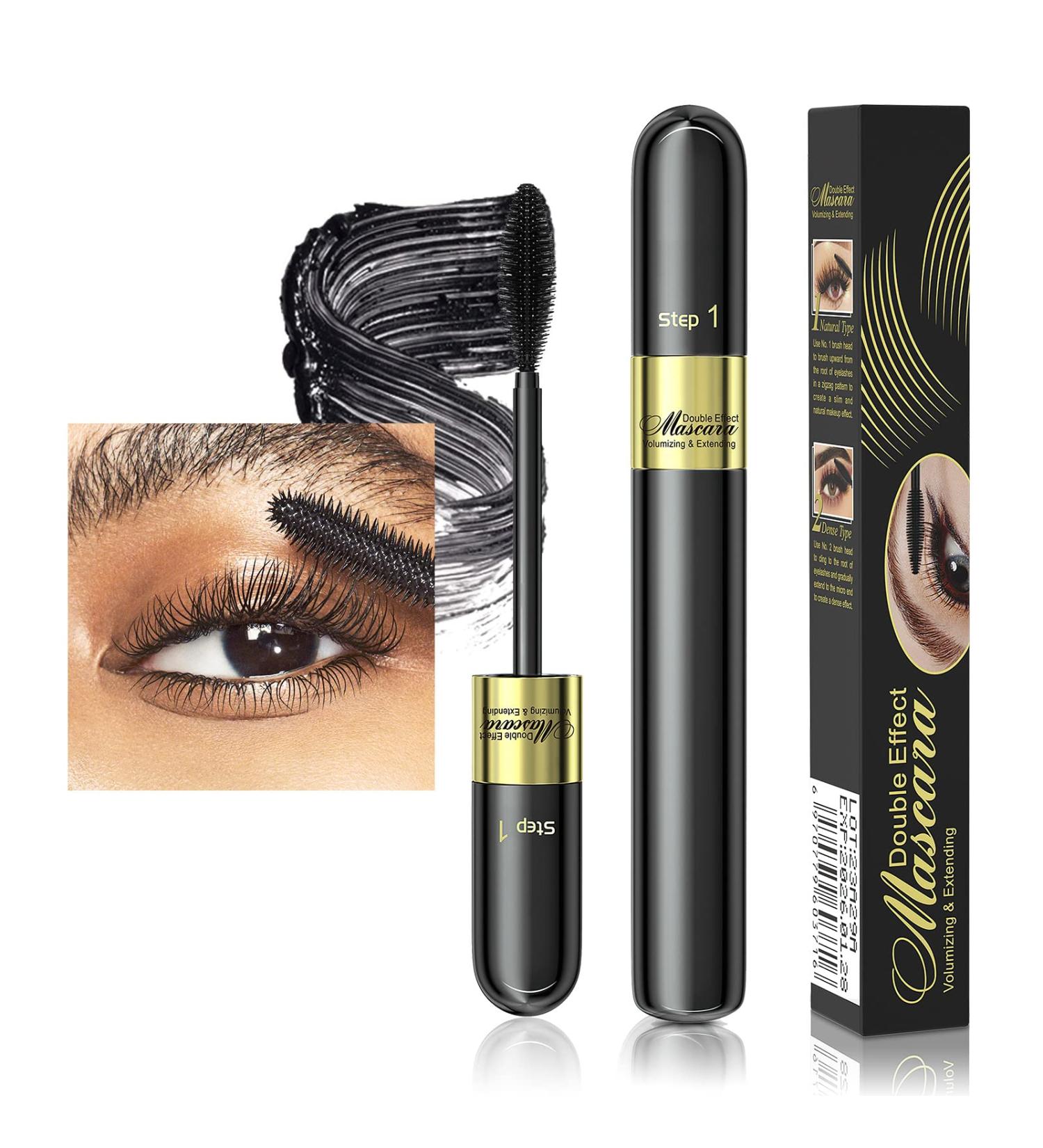 Long-Lasting Waterproof Mascara - Volumizing, Lengthening & Curling, Smudge-Proof, Cruelty-Free - Black 1 Count - Buy Online on GoSupps.com