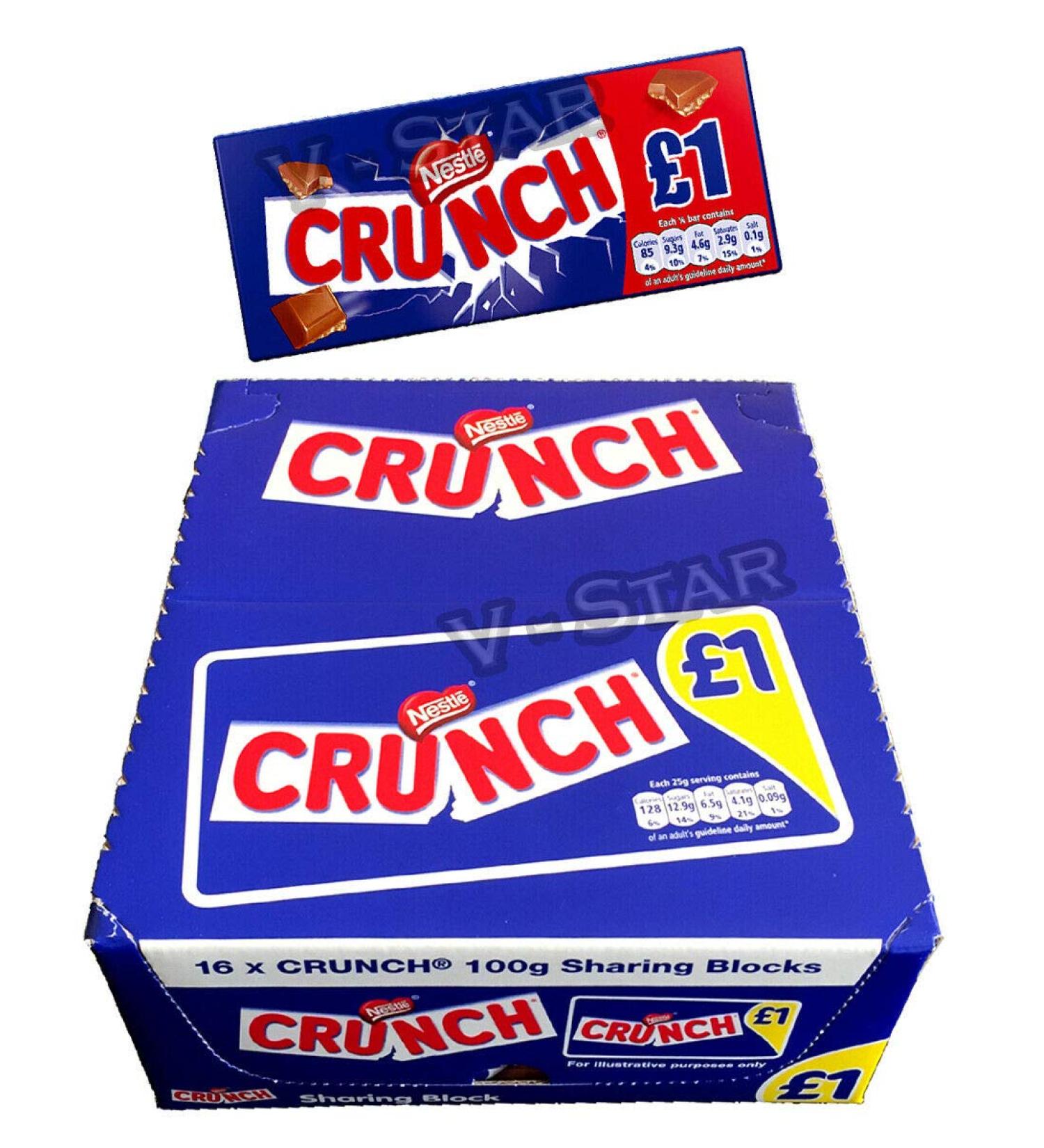 Buy Nestle Crunch Milk Chocolate 16 x 100g Divisible Blocks - International Shipping Available - Buy Online on GoSupps.com