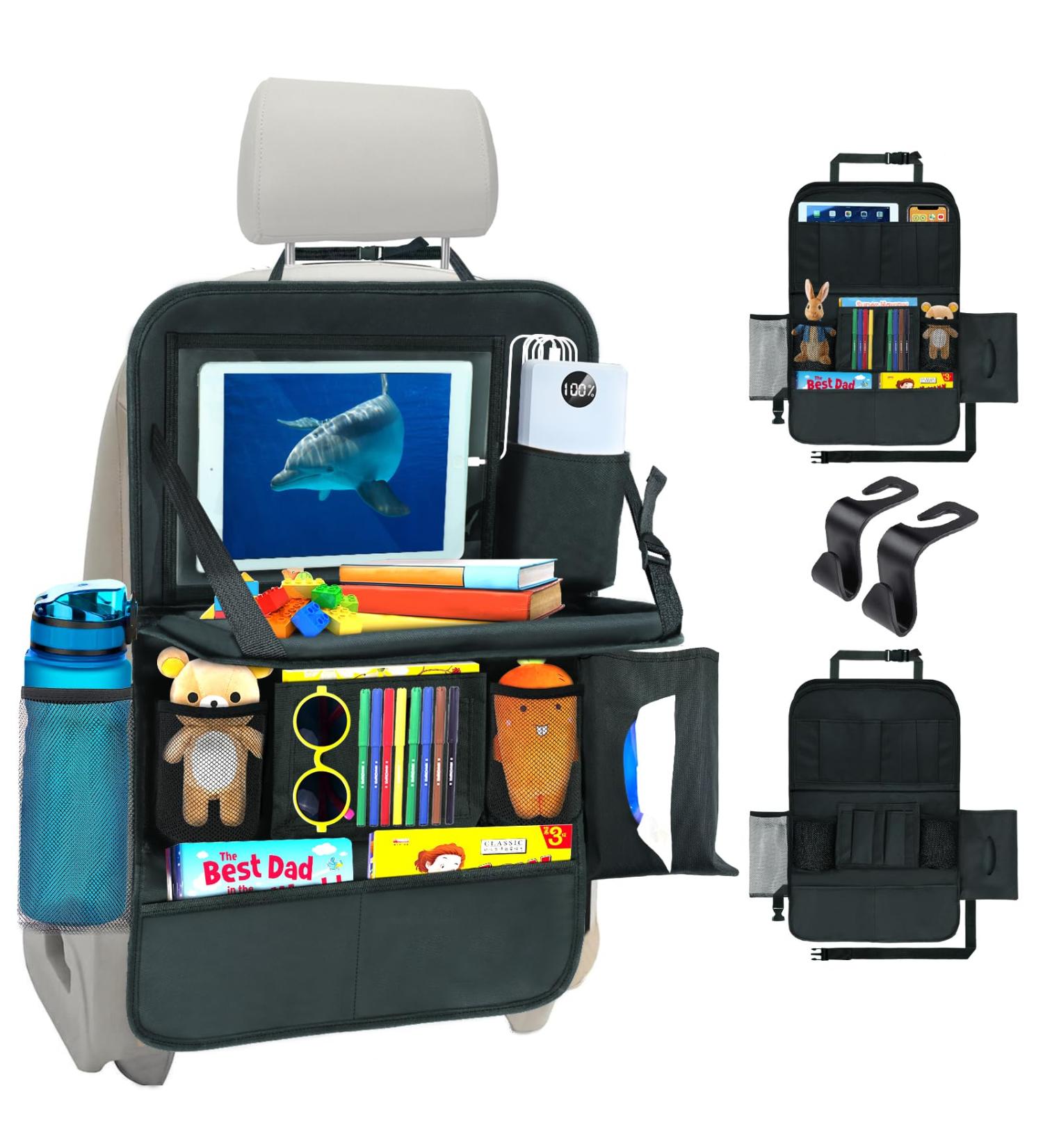 Buy Eweima Auto Organizer for Children 13 Storage Compartments & Foldable Table Back Seat Organizer with Touchscreen Tablet Holder Waterproof & Black - Buy Online on GoSupps.com