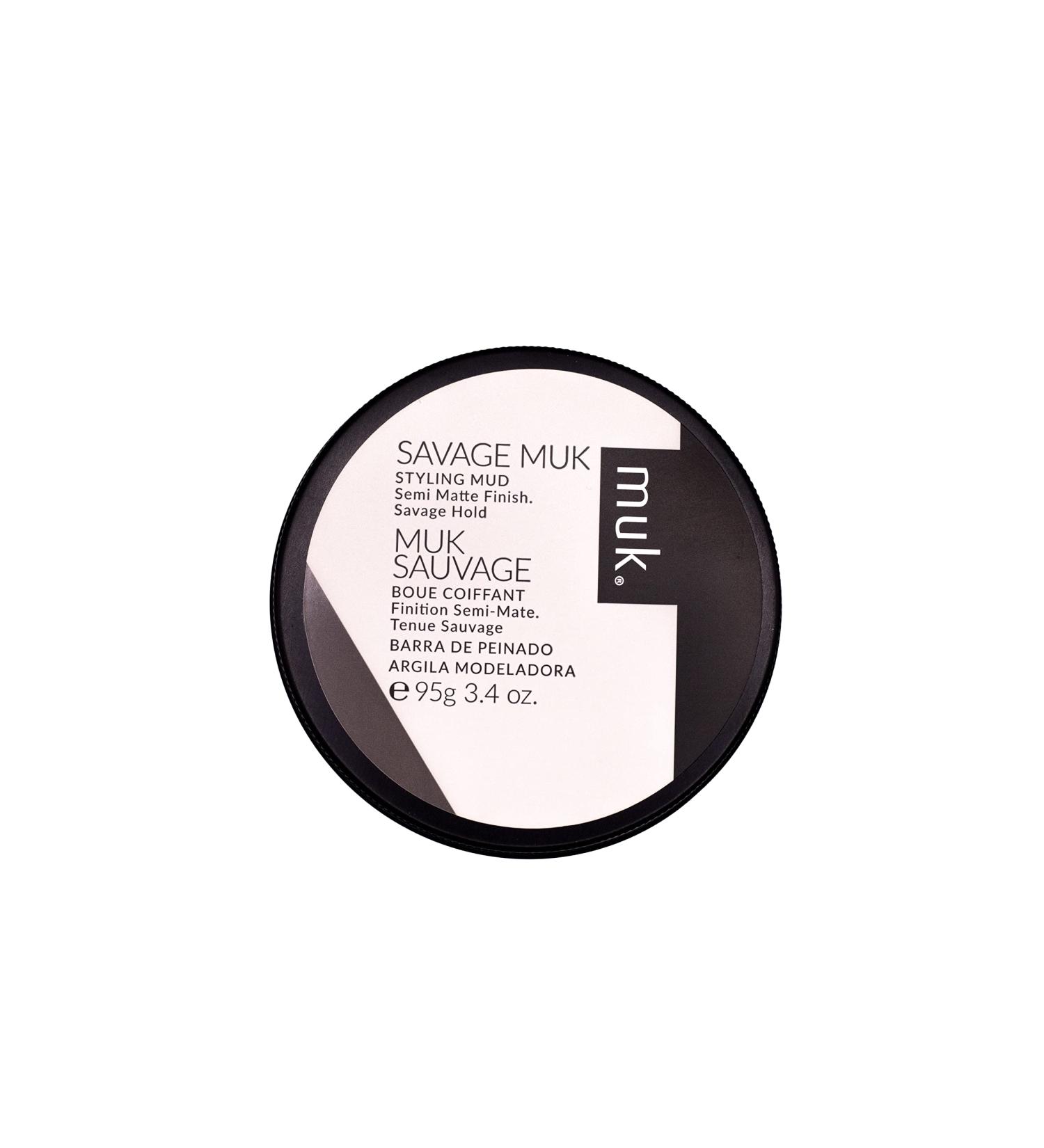 MUK Haircare Savage Semi Matte Styling Mud 3.4oz - Strong Hold, Low Shine | Hair Paste for Men - Buy Online on GoSupps.com