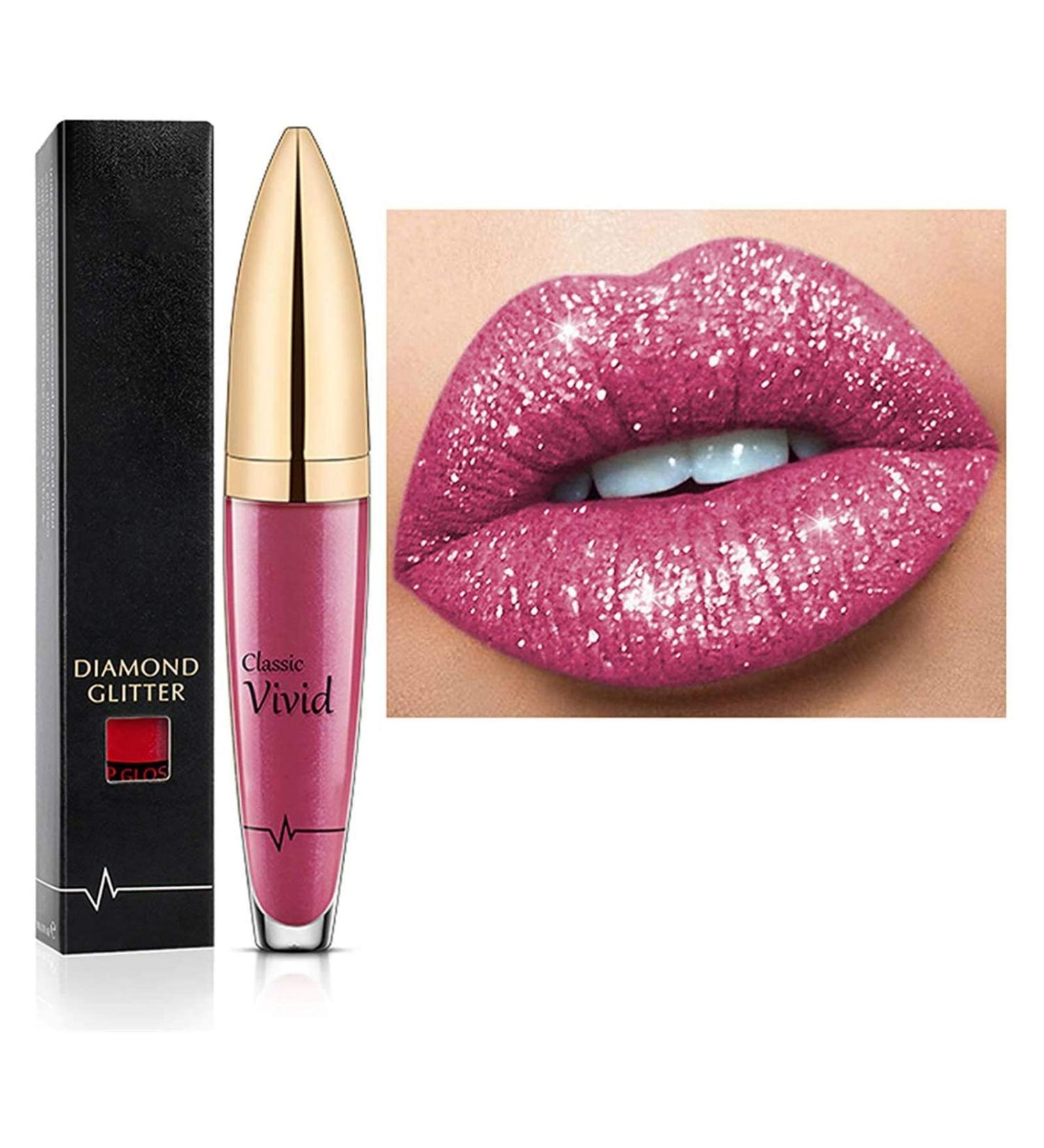 18 Colors Waterproof Diamond Glossy Lipstick | Durable Matte Lip Gloss & Shimmer Lip Glaze for Lively Makeup - Buy Online on GoSupps.com