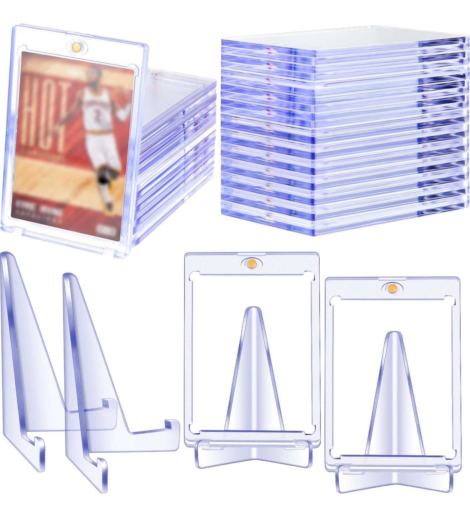 Chinco 20 Pieces Magnetic Card Holders Card Cares with 10 Packs Clear Acrylic Stands 35 Pt Clear Trading Cards Cases Protectors for Sports Card Baseball Card Basketball Card Trading and Display 30 - Buy Online on GoSupps.com