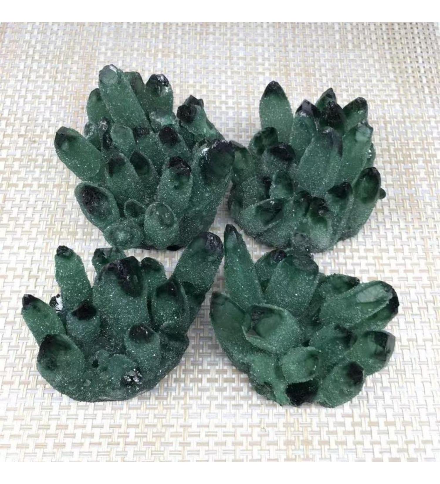 Natural Green Ghost Crystals Cluster Rock Quartz Minerals Rough Stones Home Decoration Suitable for Furniture Decoration Full of Texture (Size : 400-500g) - Buy Online on GoSupps.com