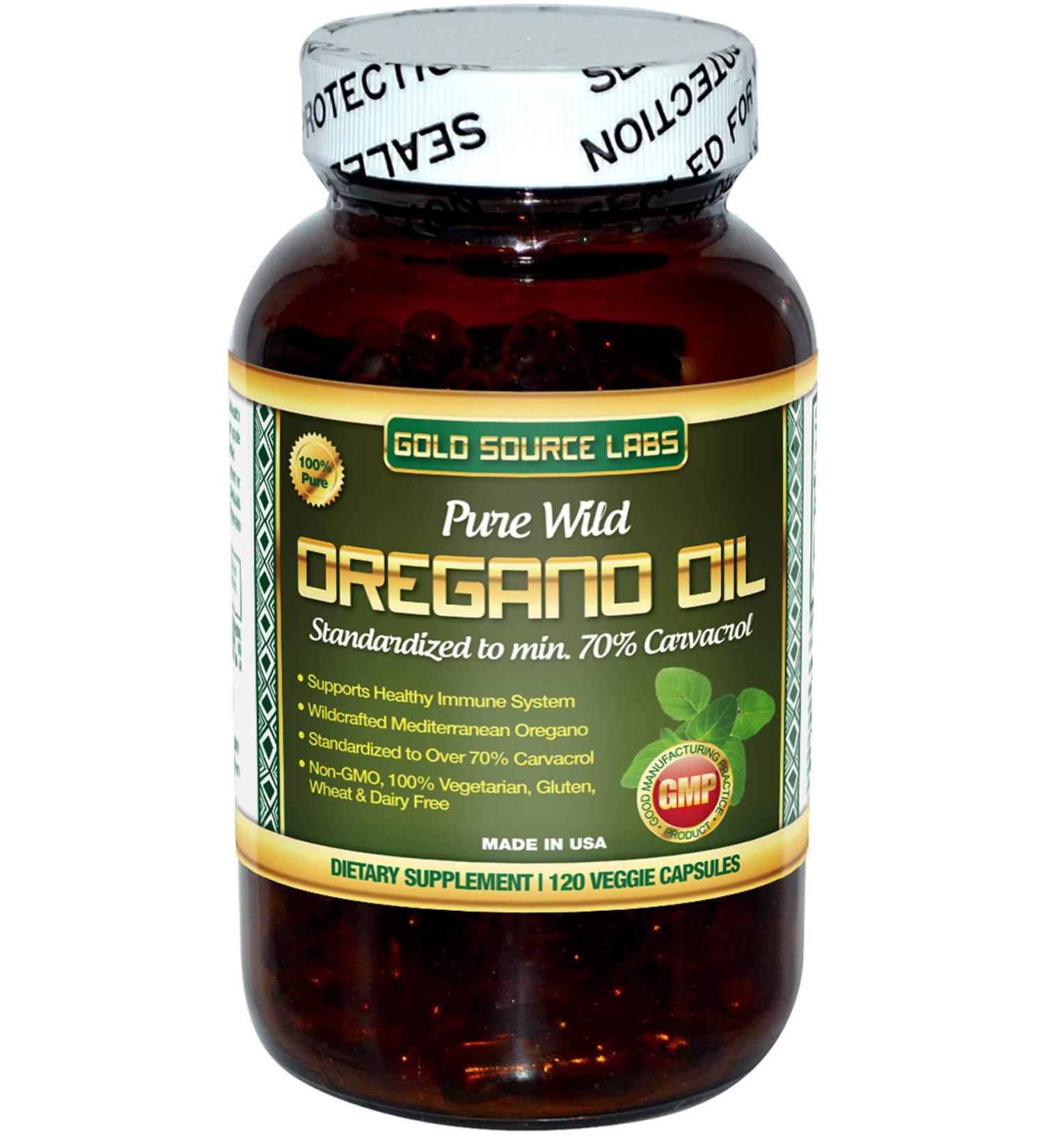 Wild Oregano Oil Capsules - 120 Liquid Veggie Softgels | 70% Carvacrol | Immune System Health Support | Non GMO, Vegan, Gluten Free - Buy Online on GoSupps.com