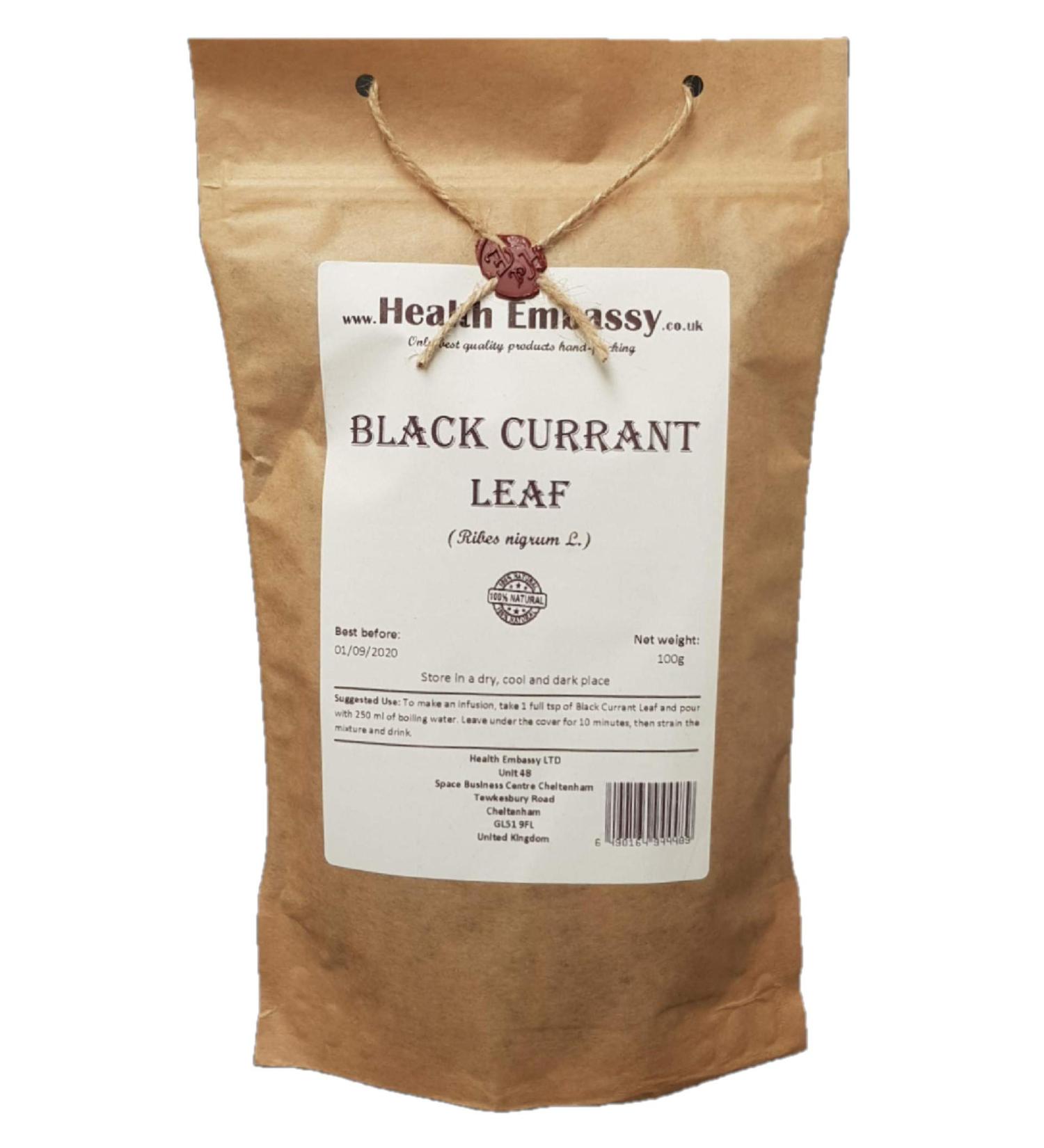 Health Embassy Black Currant Leaf Tea | Ribes Nigrum L | Feuille de Cassis Tisane 100g - Buy Online on GoSupps.com