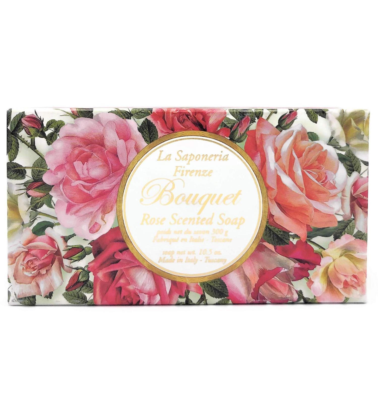 Saponificio Artigianale Fiorentino Italian Soap 10.5 oz - Rose Scented Bouquet | Made in Tuscany by La Saponeria Firenze - Buy Online on GoSupps.com