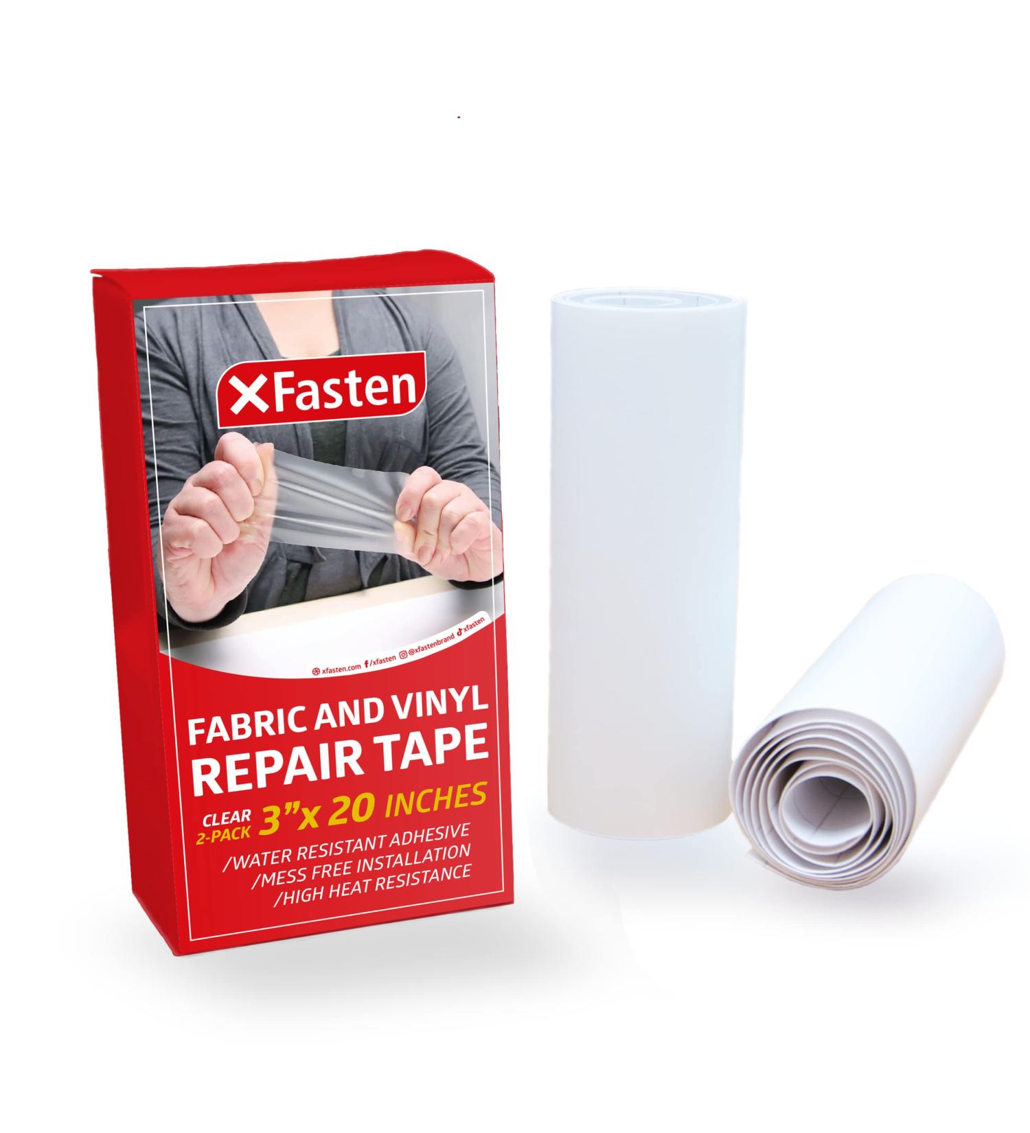 XFasten Fabric and Vinyl Repair Tape  Clear  3-Inches by 20-Inches (2-Set)  Waterproof Vinyl Repair Hole Patch Kit for Tent  Exercise Ball  Kayak  Inflatable Bed  Pool Float  and Airbed Mattress - Buy Online on GoSupps.com