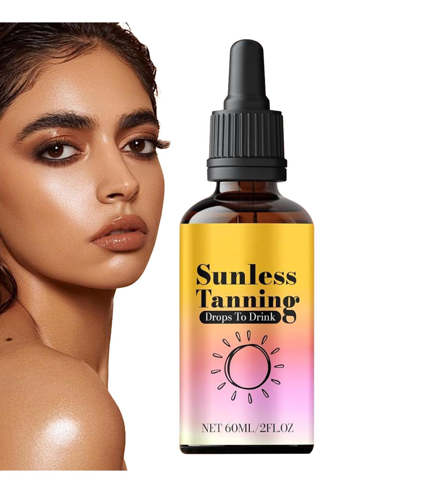 Facial Tanning Oil | Natural Glow Tanning Drops - 60ml Self-Tanning Drops for Face and Body Facial Care Oil Lotions - Buy Online on GoSupps.com