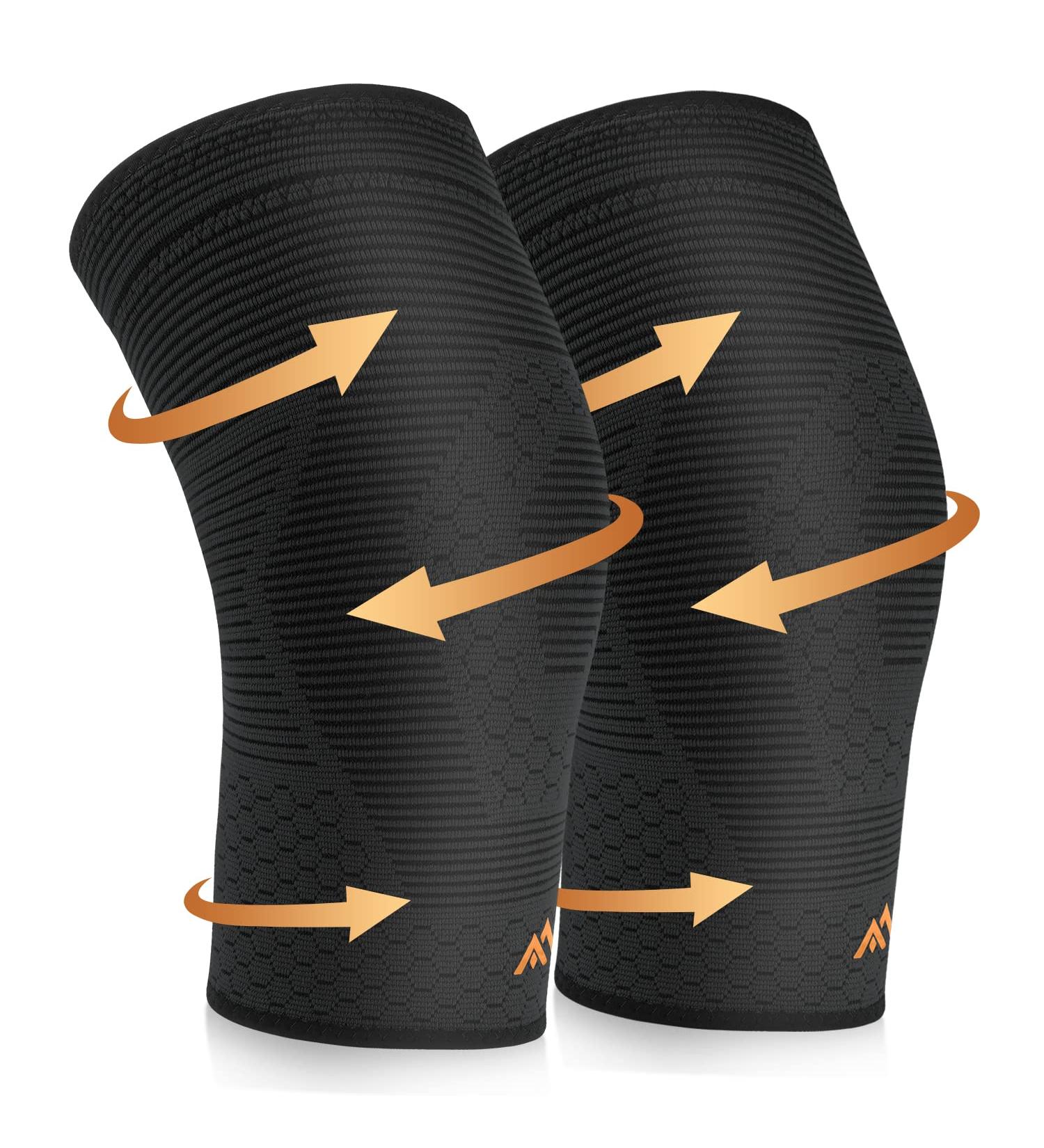 Copper Knee Braces (2 Pack) - Compression Sleeve Support for Men and Women - Meniscus Tear, ACL, Arthritis - Joint Pain Relief - Large Black - Buy Online on GoSupps.com