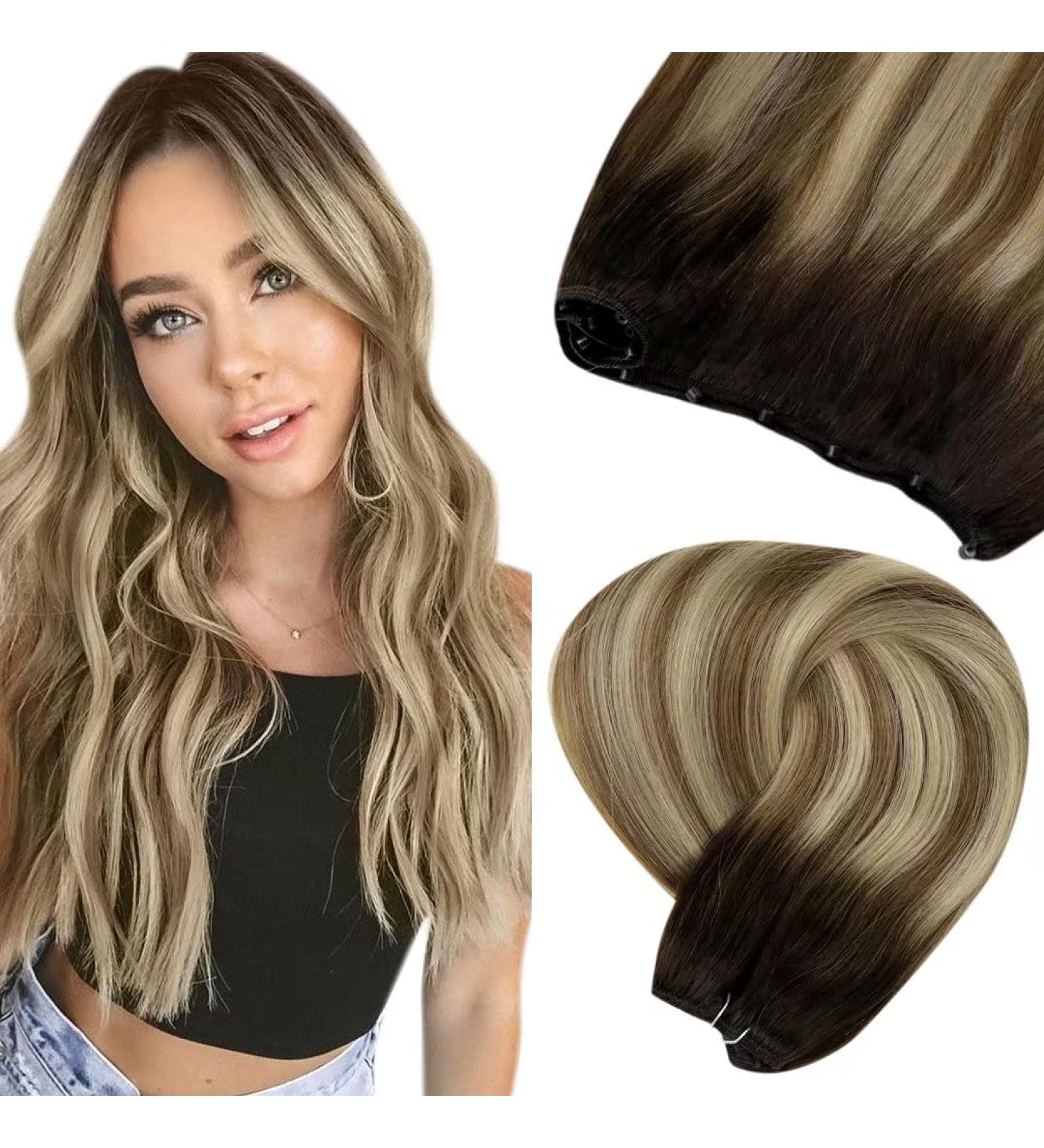 LAAVOO Microbead Extensions | Real Hair Balayage Brown to Blonde | 12-Inch Micro Weft | 50g Ombre Tressen - Buy Online on GoSupps.com