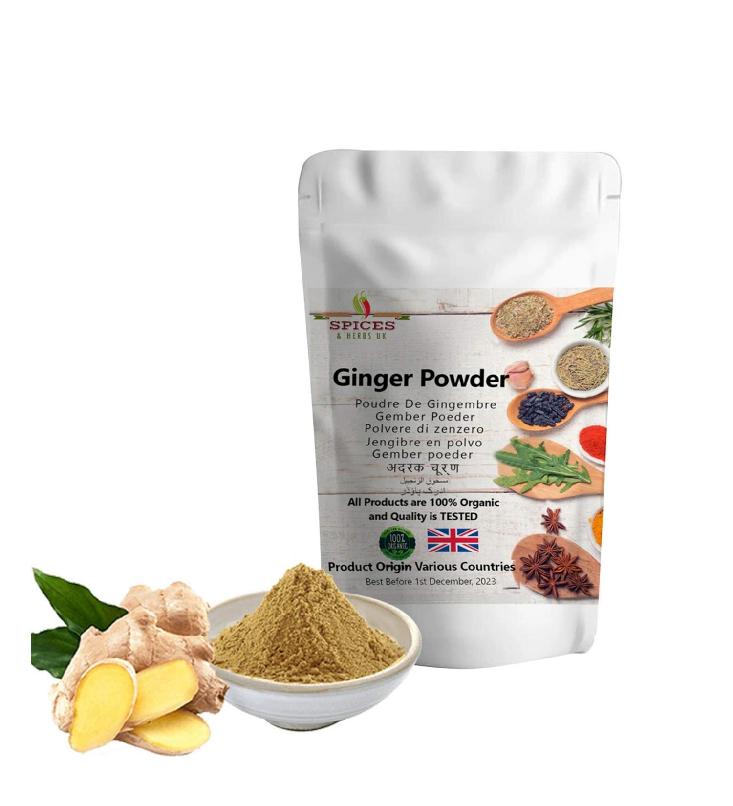 Ginger Powder Premium Quality - Spices&herbsuk | Versatile Spice for Baking, Sauces, & More - Nutritious and Low-Calorie - 1kg - Buy Online on GoSupps.com