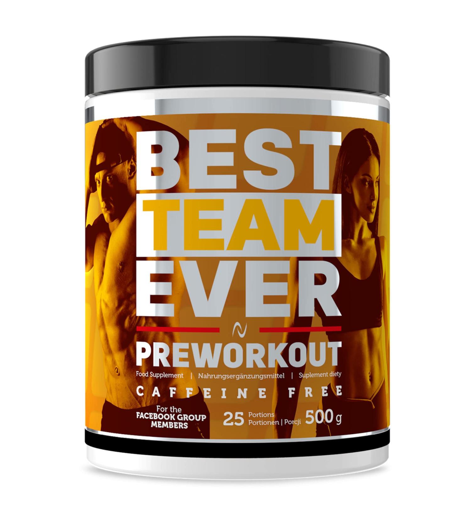 Hi Tec Nutrition Best Team Ever Preworkout Booster | 500g Caffeine-Free Instant Drink for Strength & Endurance Athletes - Orange Flavor - Buy Online on GoSupps.com