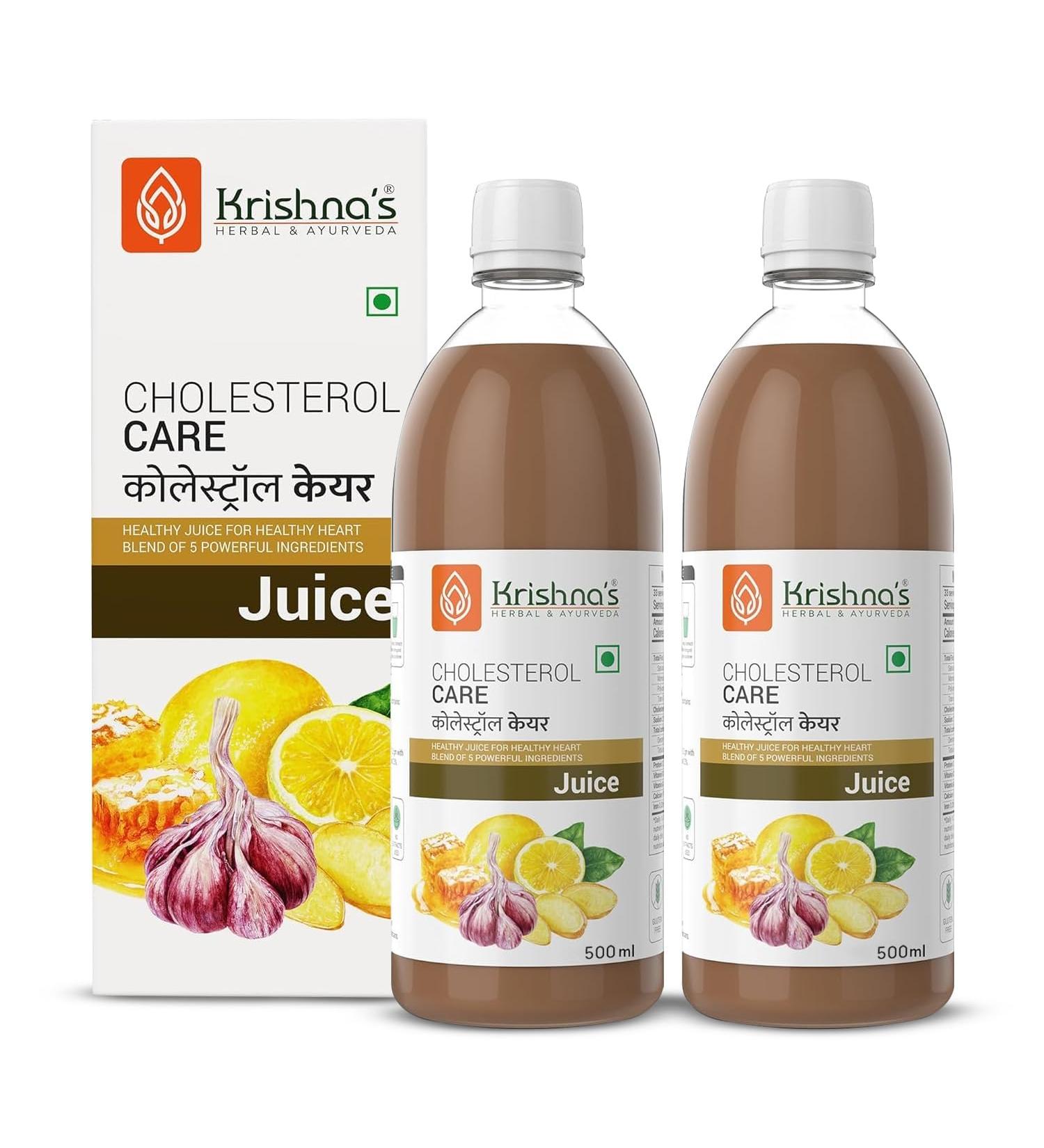 KRISHNA'S HERBAL & AYURVEDA Jus de soin du cholest rol 500 ml (lot de 2) | Contient du miel avec du cidre de pomme du gingembre et de l'ail sans sucre aide la digestion fabriqu en Inde Miel 250 ml (Lot de 2) - Buy Online on GoSupps.com