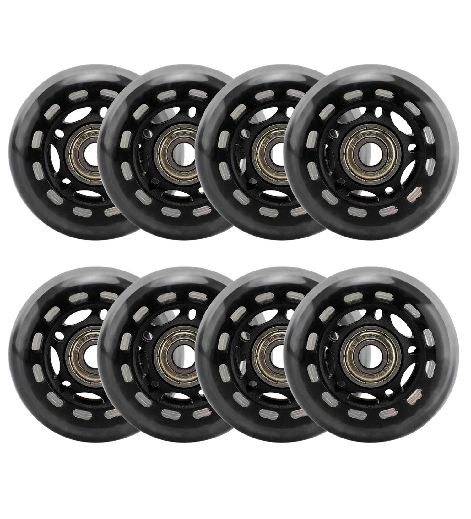 Yaegoo 64mm Inline Skate Wheels 8 Pack - Replacement Wheels with Bearings - Buy Online on GoSupps.com