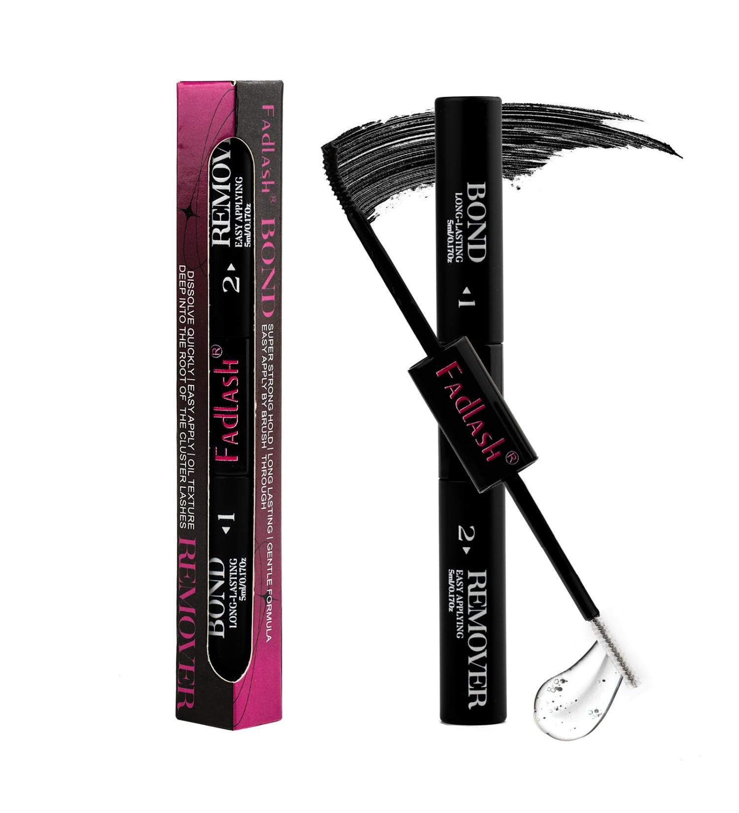 FADLASH 2 in 1 Lash Bond and Remover - Super Strong Hold Adhesive for Cluster Individual Lashes - 48 Hours Lasting - Non-Irritating Formula - Black+White - Buy Online on GoSupps.com