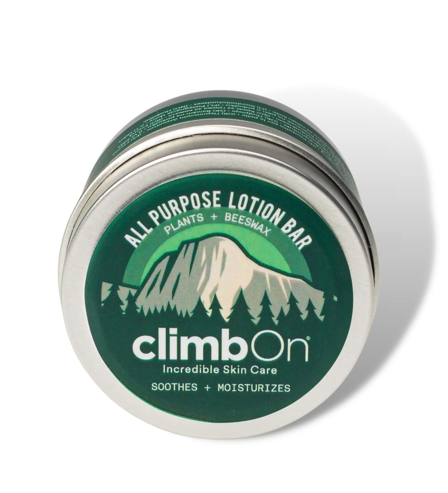 ClimbOn All Purpose Body Lotion Bar - Natural Moisturizer for Dry Skin | Hand Cream for Climbing | Eco-Friendly 1 Oz Tin - Buy Online on GoSupps.com