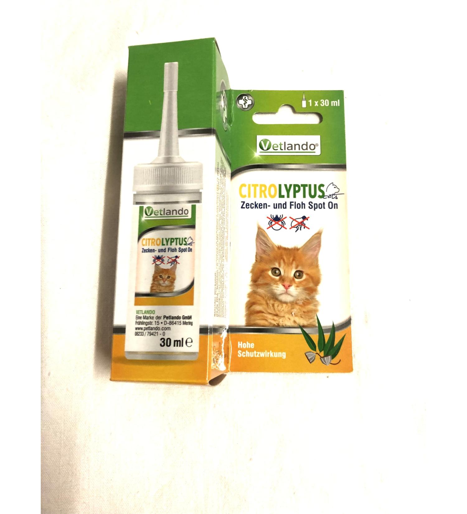 Vetlando Citrolyptus tick and flea spot on for cats 1 x 30 ml