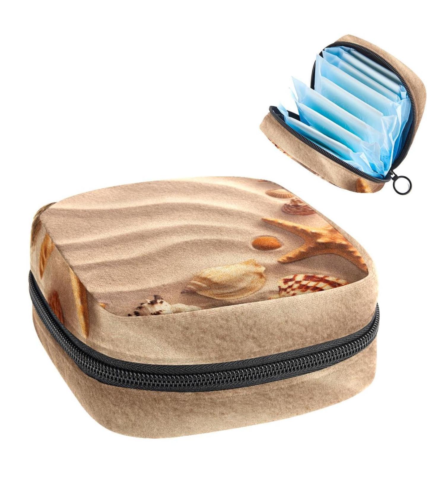 Period Bag Sanitary Napkin Storage Pouch - Beach Shells & Starfish Design - Buy Online on GoSupps.com