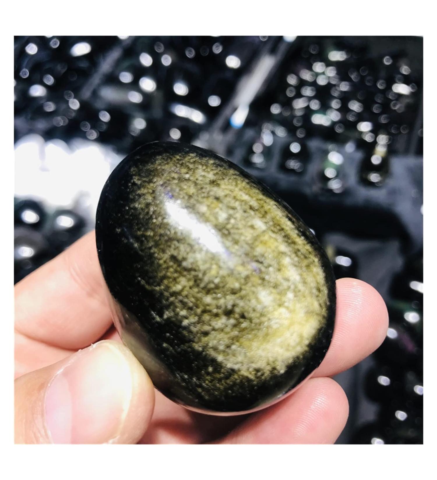 Crystal Natural Gold Obsidian Stones Eyes Play with Ornaments 4-5cm 1pc - Buy Online on GoSupps.com