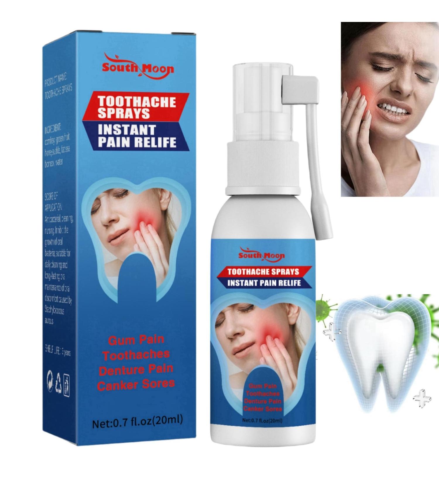Toothache Relieving Spray Tooth Pain Relief Instant Teeth Treatment Relief Toothache Sprays Rapid Relief Dental Spray Toothache Muscle Pain Sprays Remedies Teeth & Gums Spray Oral Care Spray - Buy Online on GoSupps.com