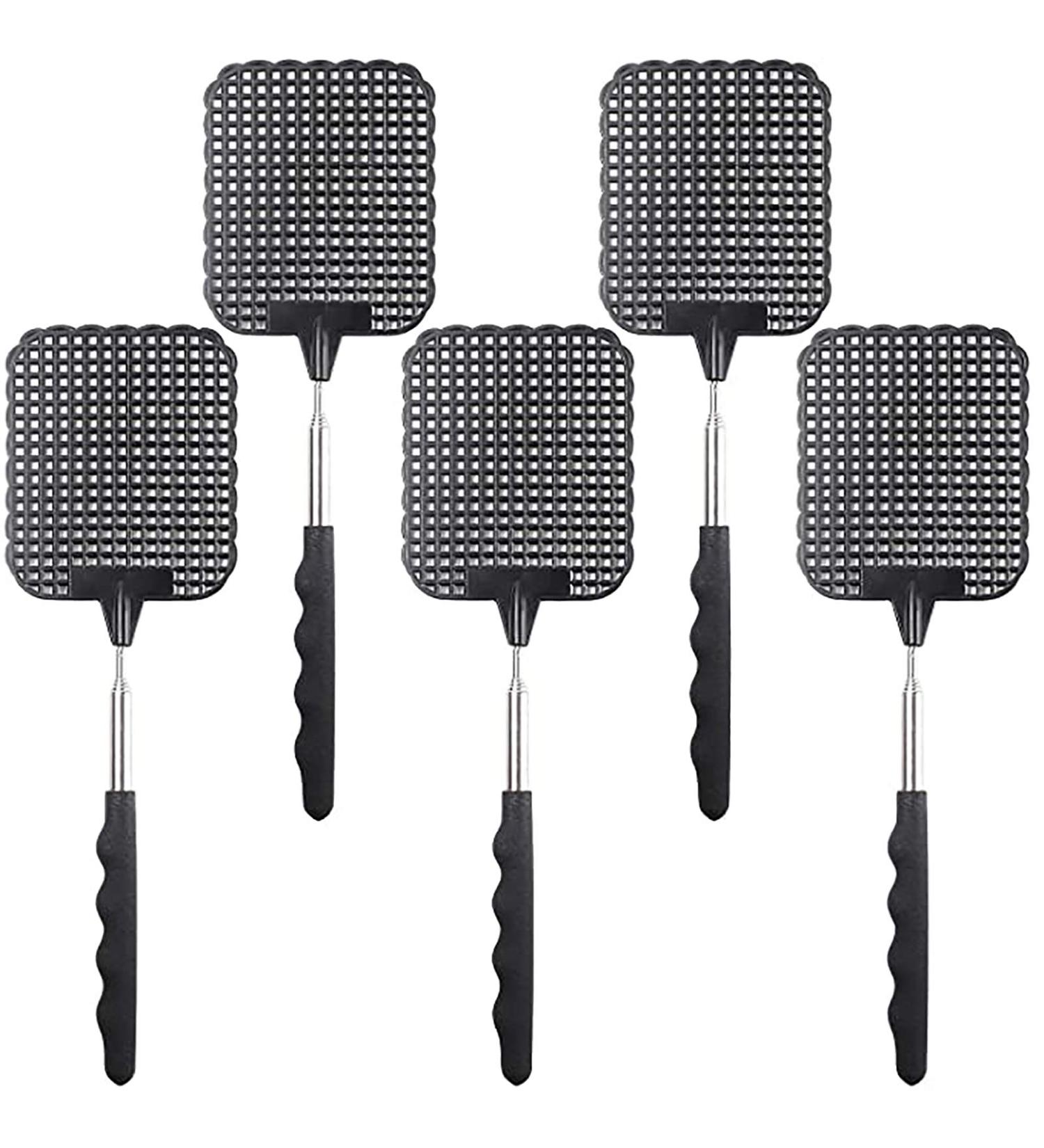 STUHAD 5 Pack Retractable Fly Swatters - Durable Extendable Handles | Heavy Duty Set for Effective Pest Control | Light Weight 5 Pack - Buy Online on GoSupps.com