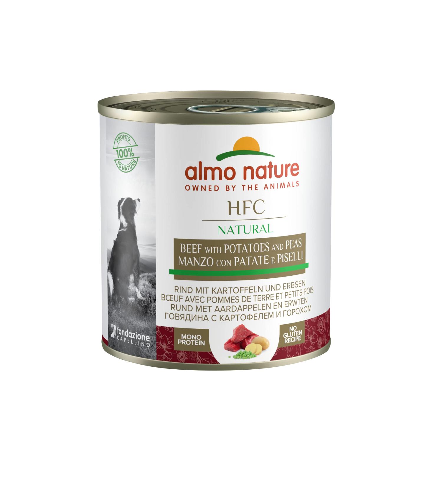 Almo Nature HFC Natural Dog Food - Beef with Potatoes & Peas (12 Pack) - Premium Quality - Buy Online on GoSupps.com