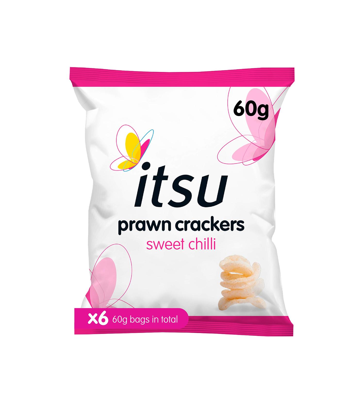  Itsu itsu Sweet Chilli Shrimp Crackers 60g (Pack of 6) - Buy Online on GoSupps.com