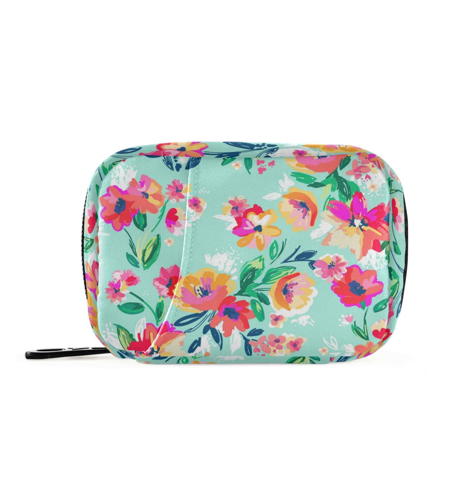 Naanle Watercolor Spring Flowers Pill Box | 7-Day Travel Pill Organizer with Zipper | Portable Compact Case for Supplements & Vitamins - Buy Online on GoSupps.com