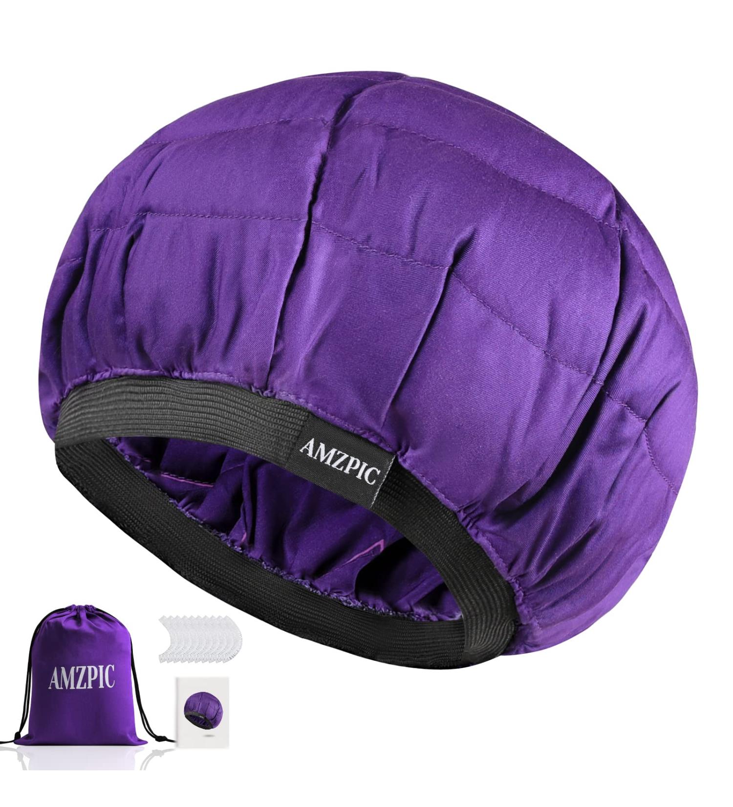 Second Generation Cordless Deep Conditioning Heat Cap - Microwavable and Safe for Hair Steaming - Flaxseed Interior for Maximum Heat Retention - Purple - Buy Online on GoSupps.com