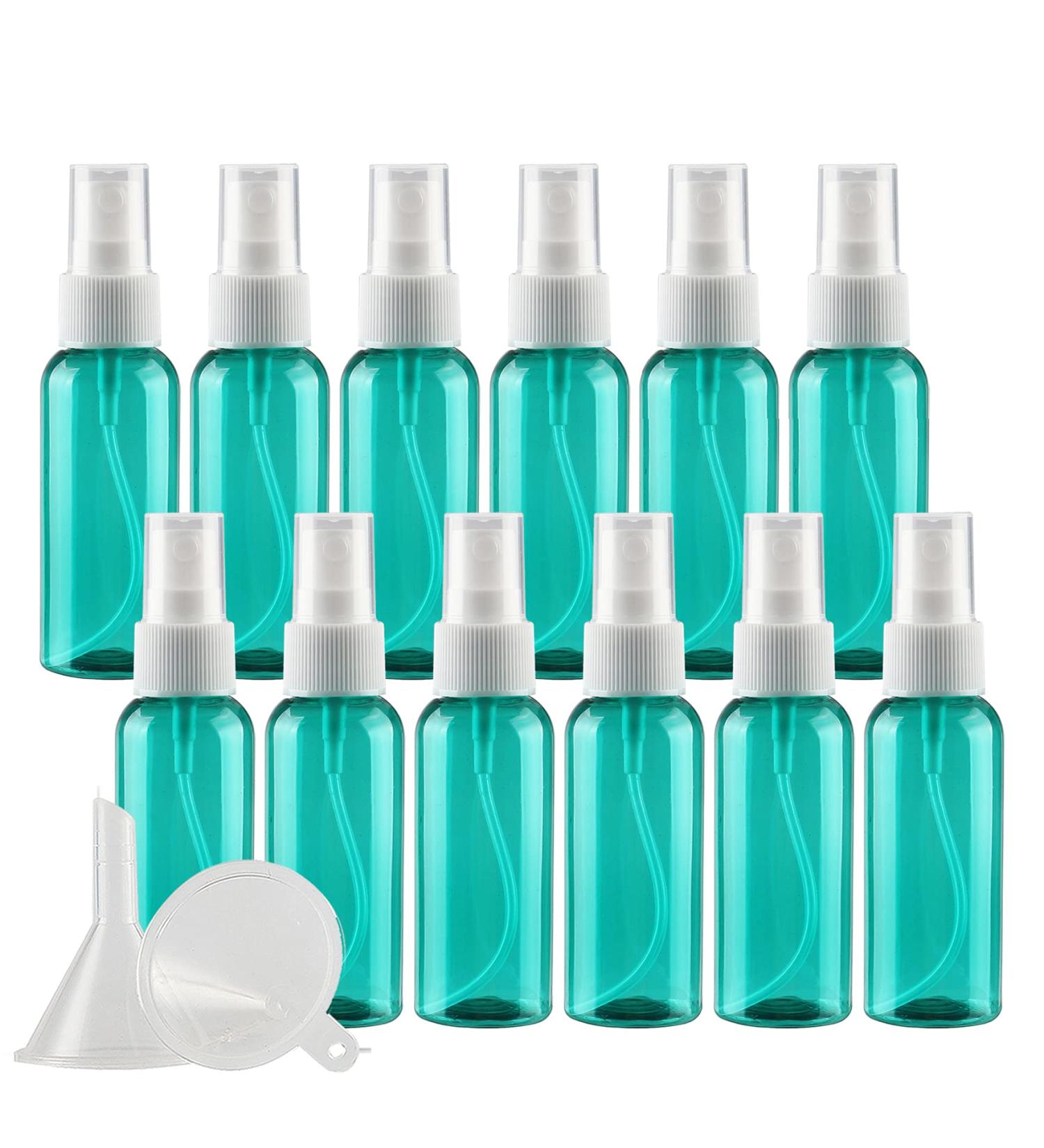 TIANZD 12 Pieces Empty 50 ml Green PET Plastic Fine Mist Pump Spray Bottles with White Top Portable Sprayer for Perfume Water Cosmetic Travel Containers Refillable 2x Funnel - Buy Online on GoSupps.com