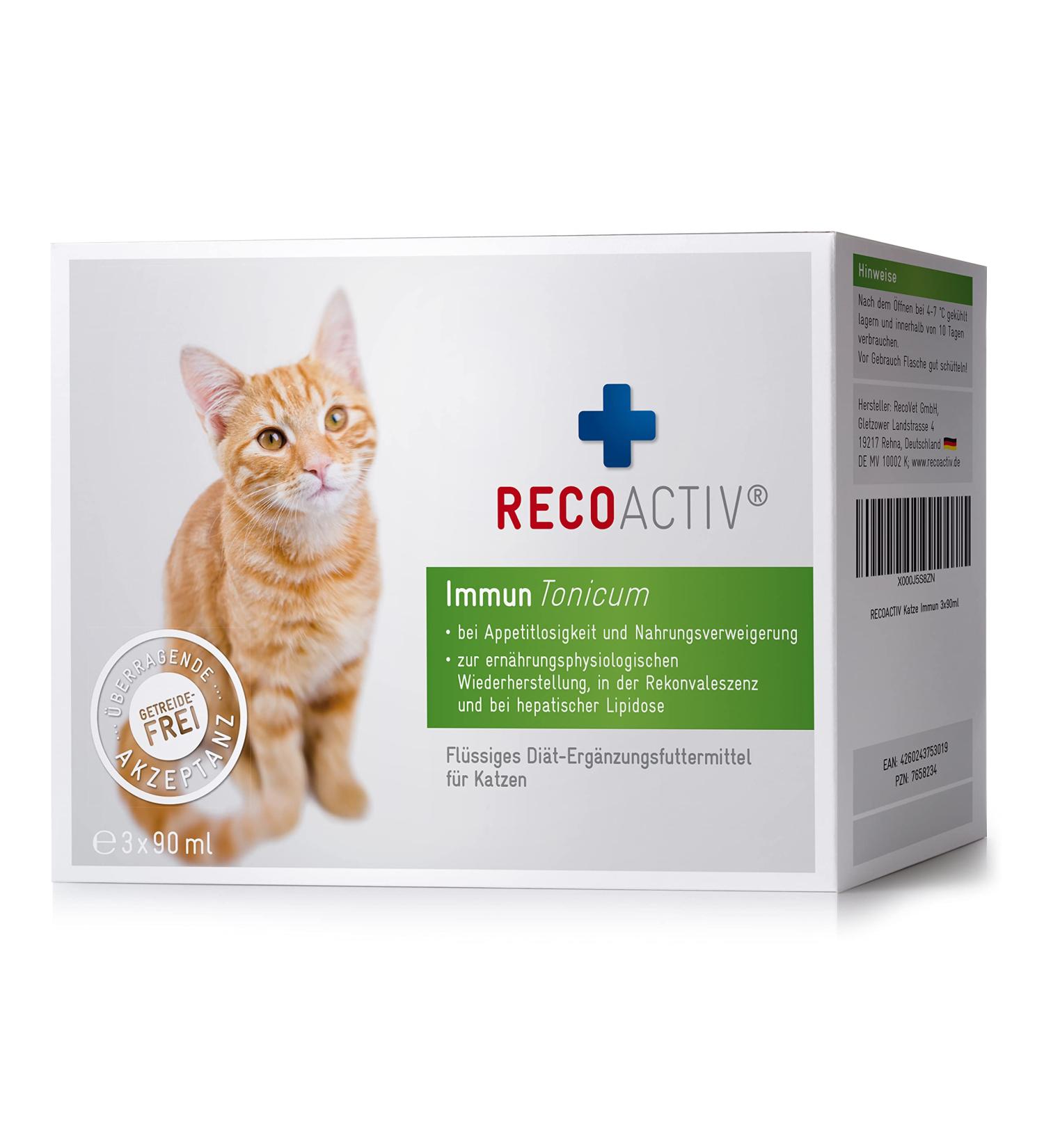 Recoactiv Immune Tonic for Cats - Appetite Stimulating Supplement | 3 x 90ml | Supports Weight Gain & Convalescence - Buy Online on GoSupps.com
