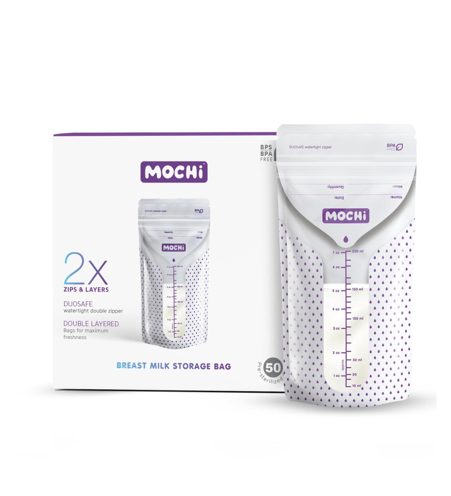 Mochi Breast Milk Storage Bags - 50 BPA-Free & Sterile Freezing Bags for Breastfeeding Moms | Durable & Leak-Proof Milk Storage Solution - Buy Online on GoSupps.com