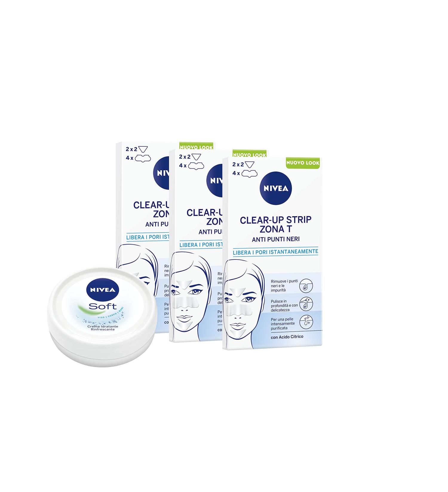 Nivea Clear-Up Strips Zone T Patch - Blackhead Removal (3x6 Cerotti) | Anti-Makeup Facial Cleaning Patches | 110g - Buy Online on GoSupps.com