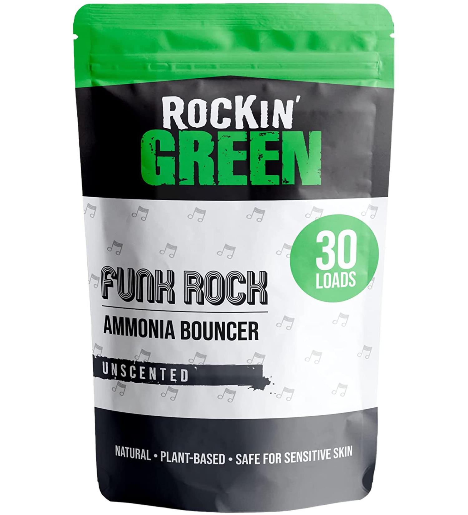 Rockin' Green 16oz Funk Rock Ammonia Bouncer - Natural Urine Destroyer for Activewear & Cloth Diapers | Unscented, Sensitive Skin Safe (Standard Packaging) - Buy Online on GoSupps.com