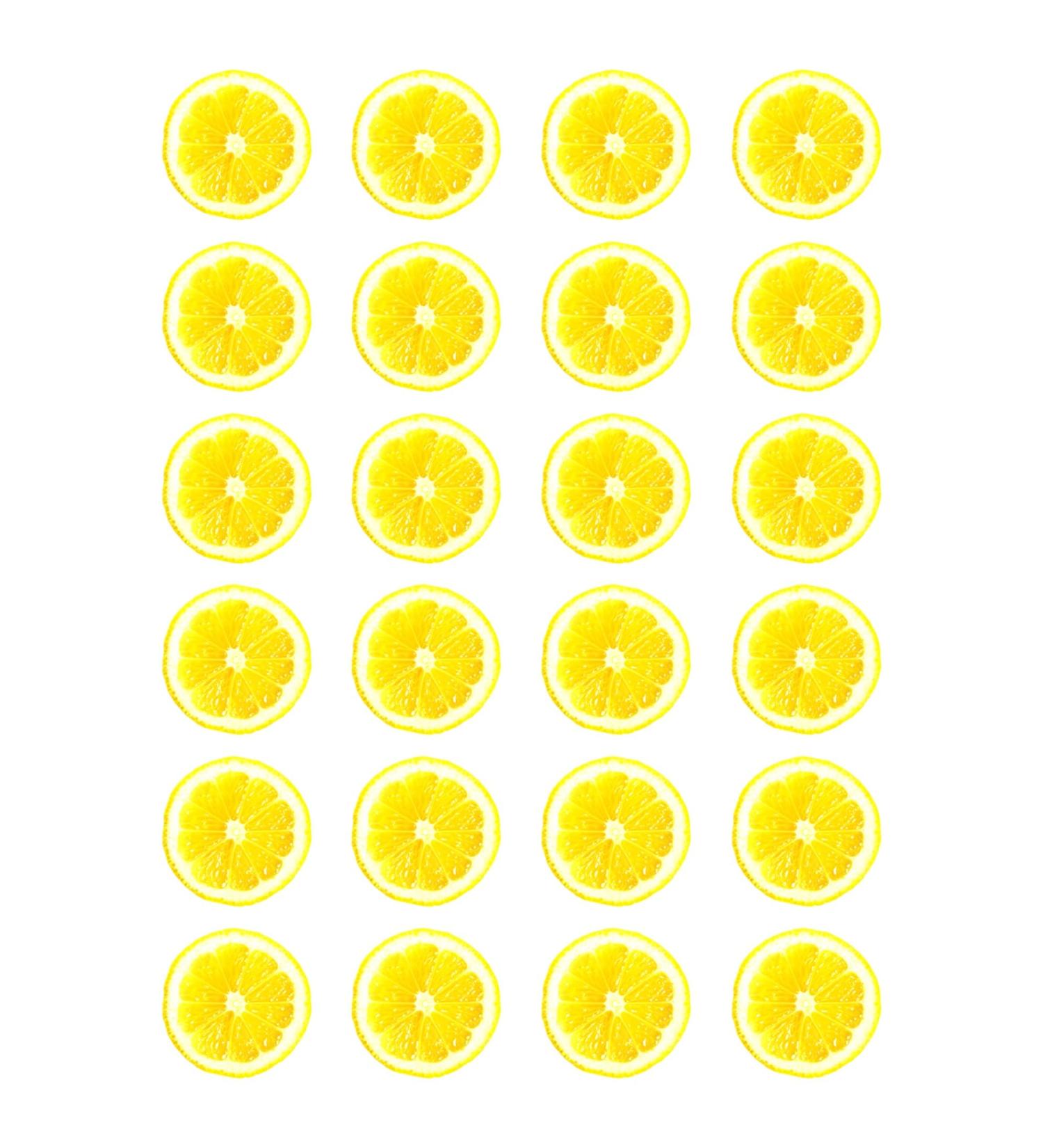 24 x Lemon Slice Edible Wafer or Icing Cupcake Toppers Fun Citrus Fruit Themed Party Cake Decorations Perfect For Brownies Cookies Muffins & More! (Edible Wafer Card)