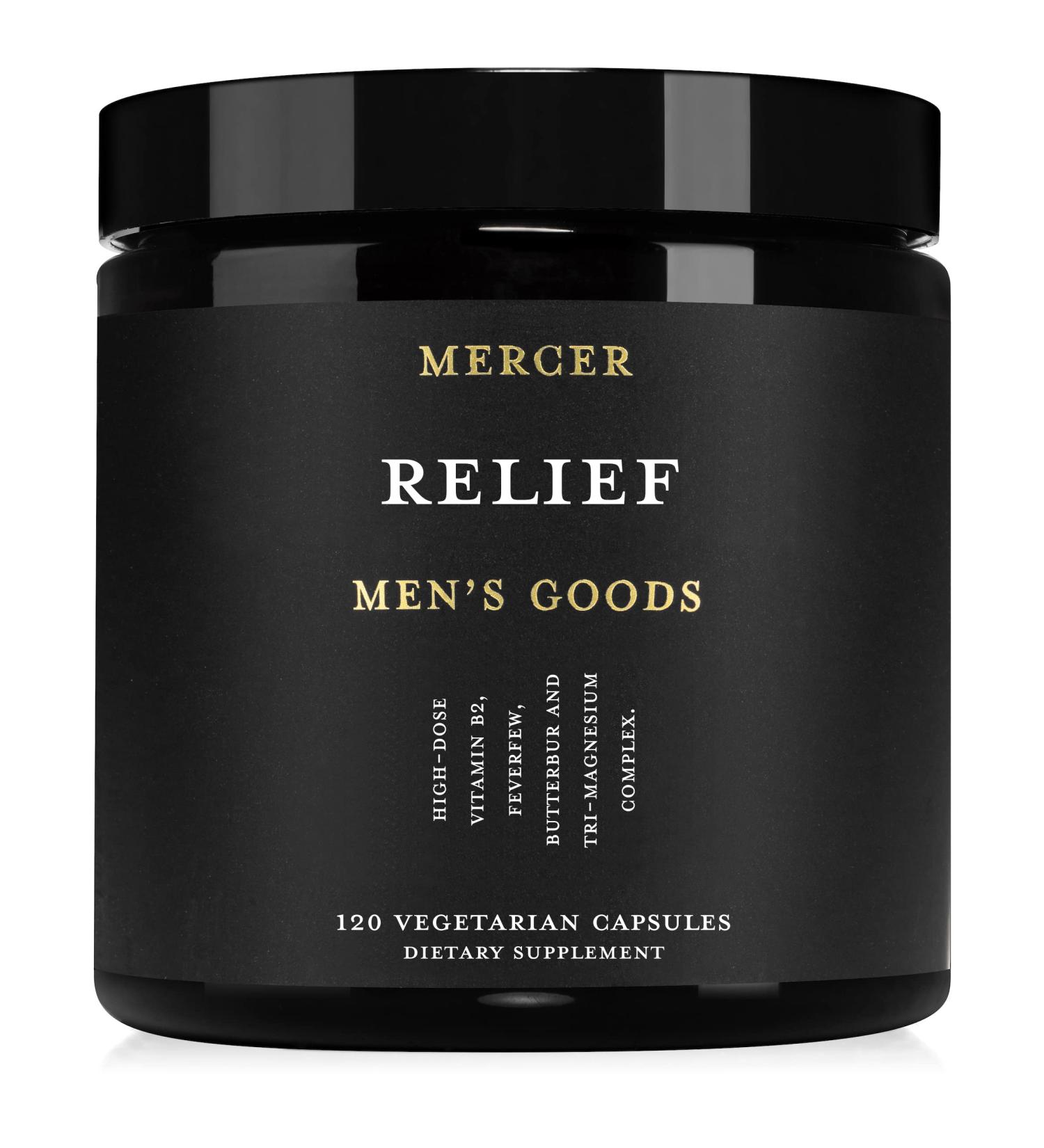 Natural Migraine Relief Supplement - Vitamin B2, Magnesium, Feverfew & Butterbur - 120 Vegetarian Capsules - Buy Online on GoSupps.com