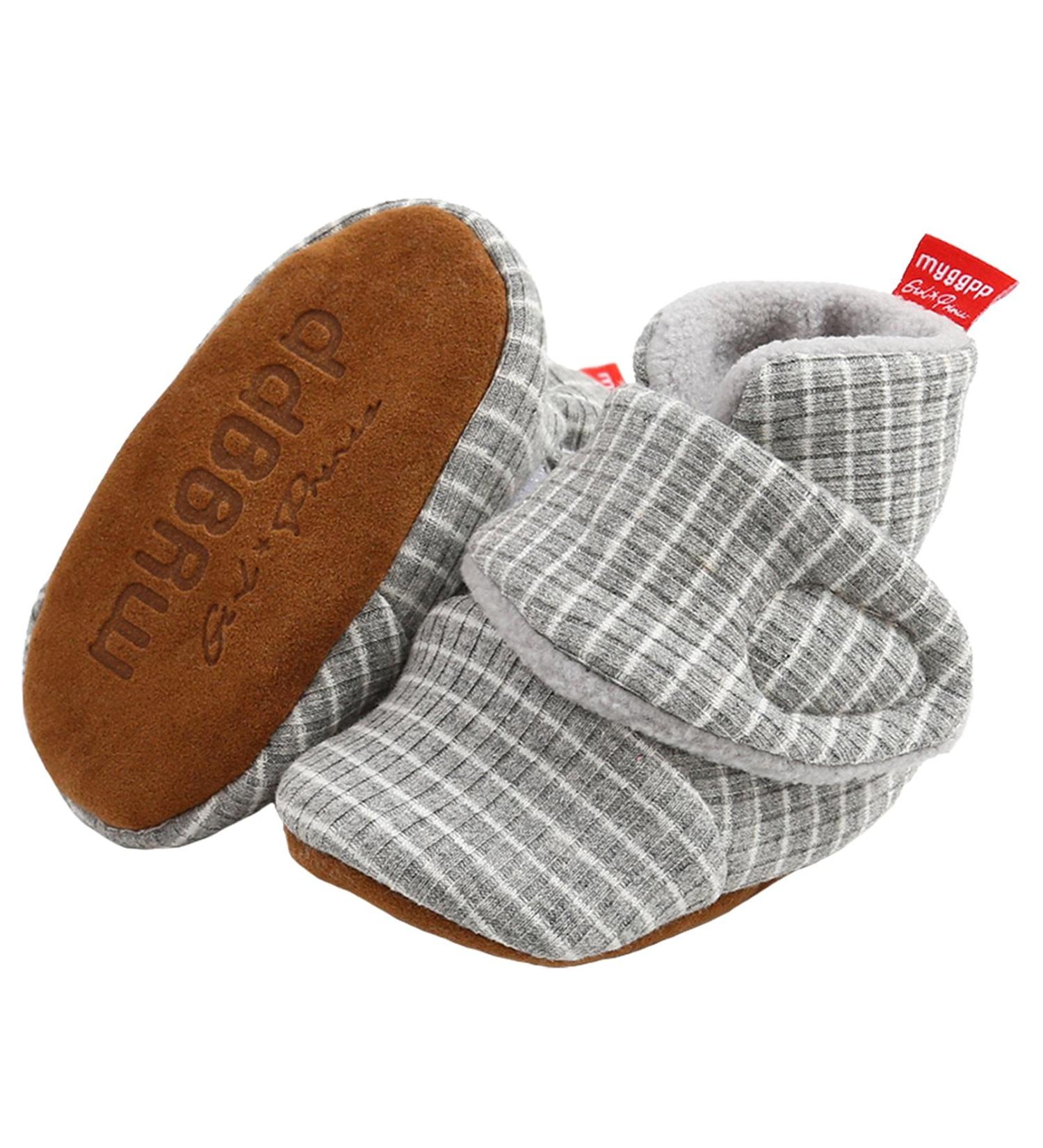 TMEOG Baby Booties Slippers | Infant Boots for Boys & Girls | Winter Sock Crib Shoes | 0-18 Months | M Light Grey - Buy Online on GoSupps.com